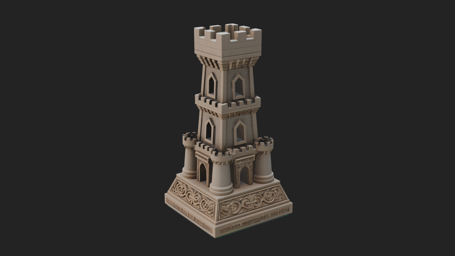 Castle Rook Chess Tower Design 33 3D Print Model 3D Model
