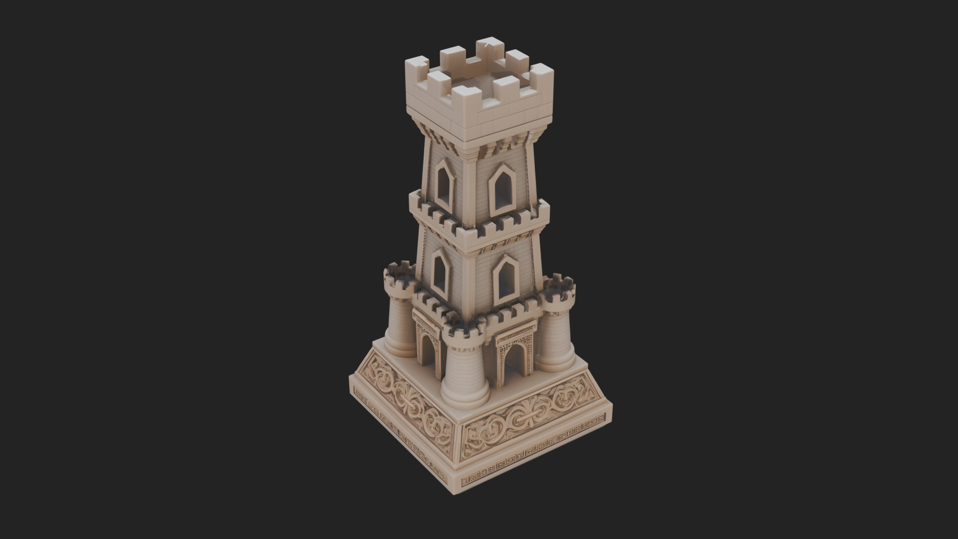 Castle Rook Chess Tower Design 33 3D Print Model 3D Model