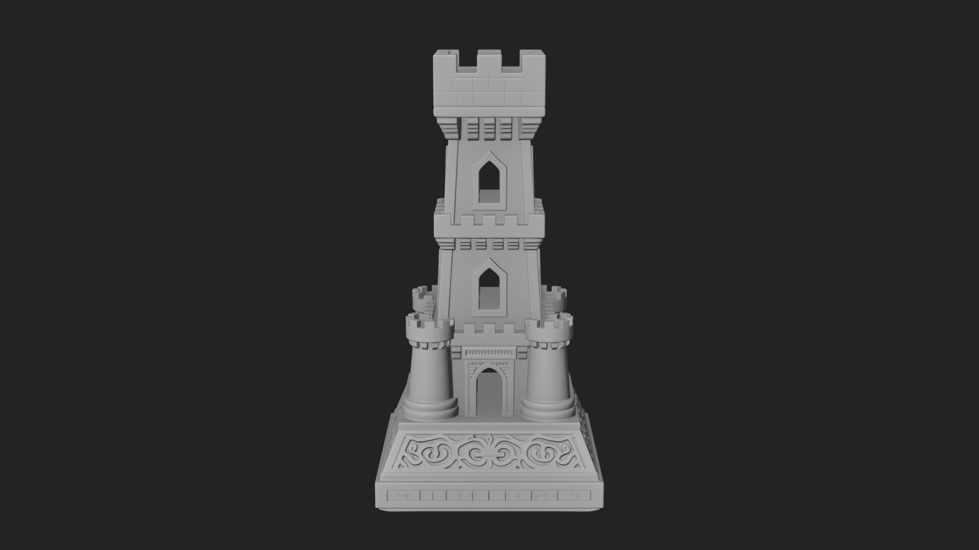Castle Rook Chess Tower Design 33 3D Print Model 3D Model