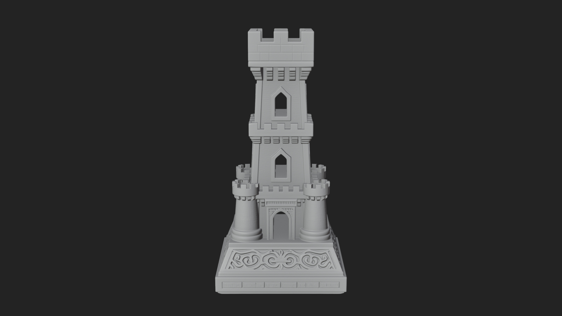 Castle Rook Chess Tower Design 33 3D Print Model 3D Model