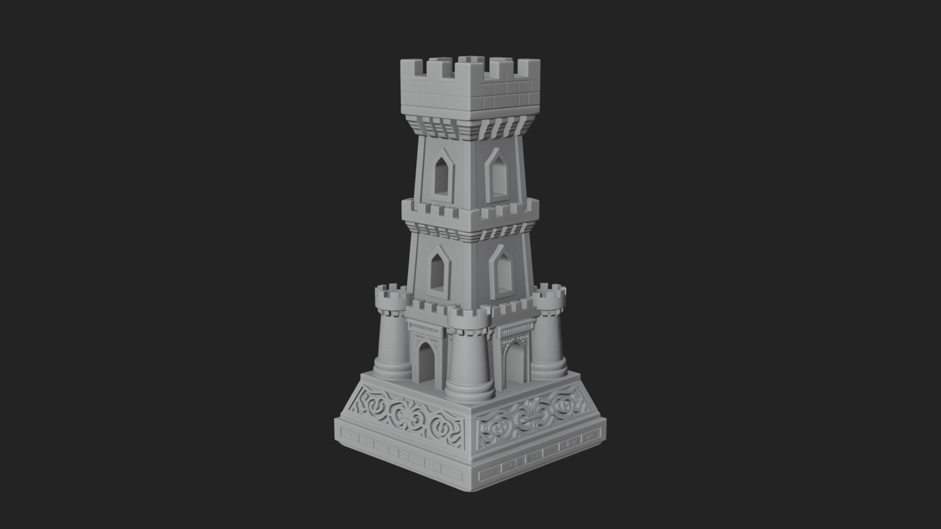Castle Rook Chess Tower Design 33 3D Print Model 3D Model