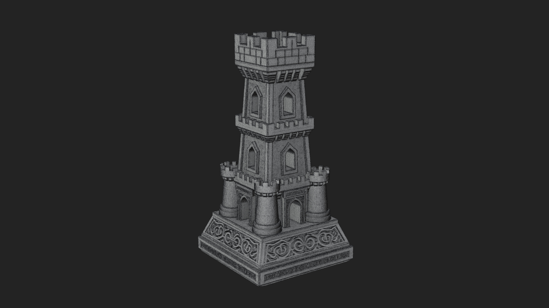 Castle Rook Chess Tower Design 33 3D Print Model 3D Model
