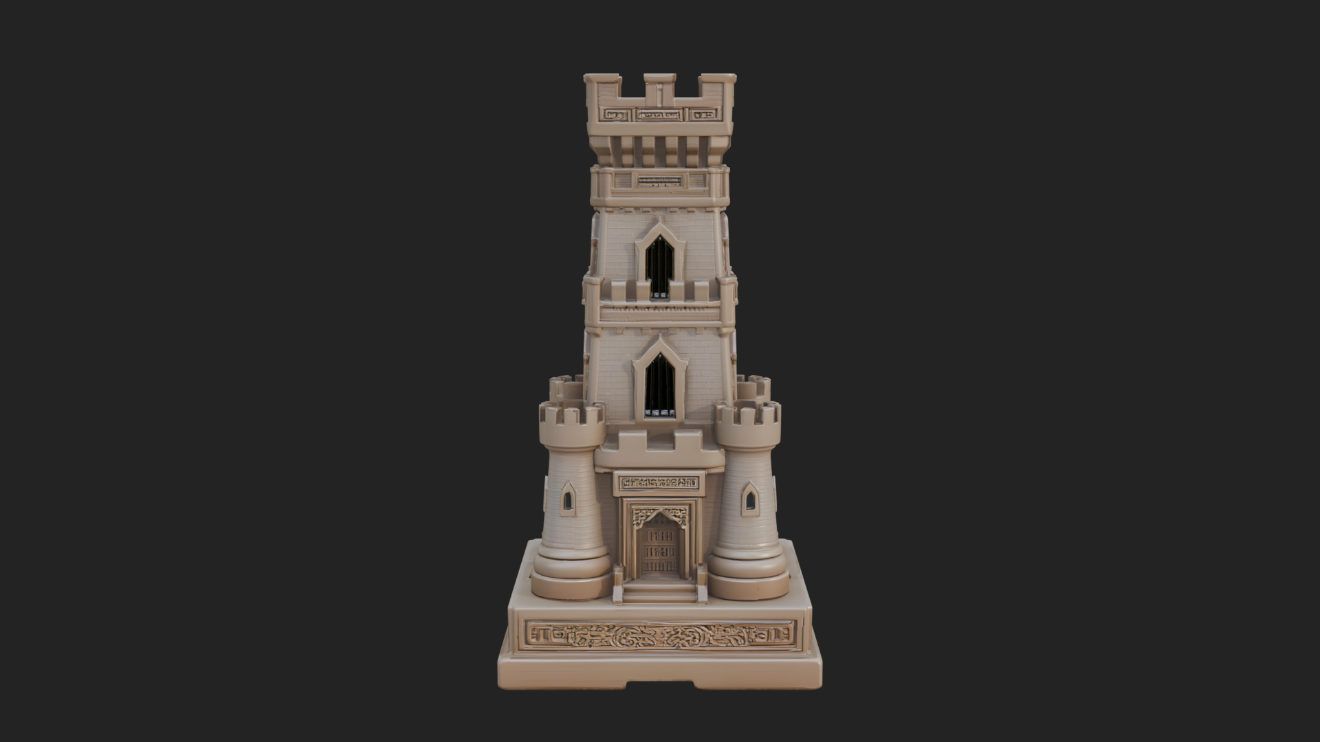 Castle Rook Chess Tower Design 34 3D Print Model 3D Model