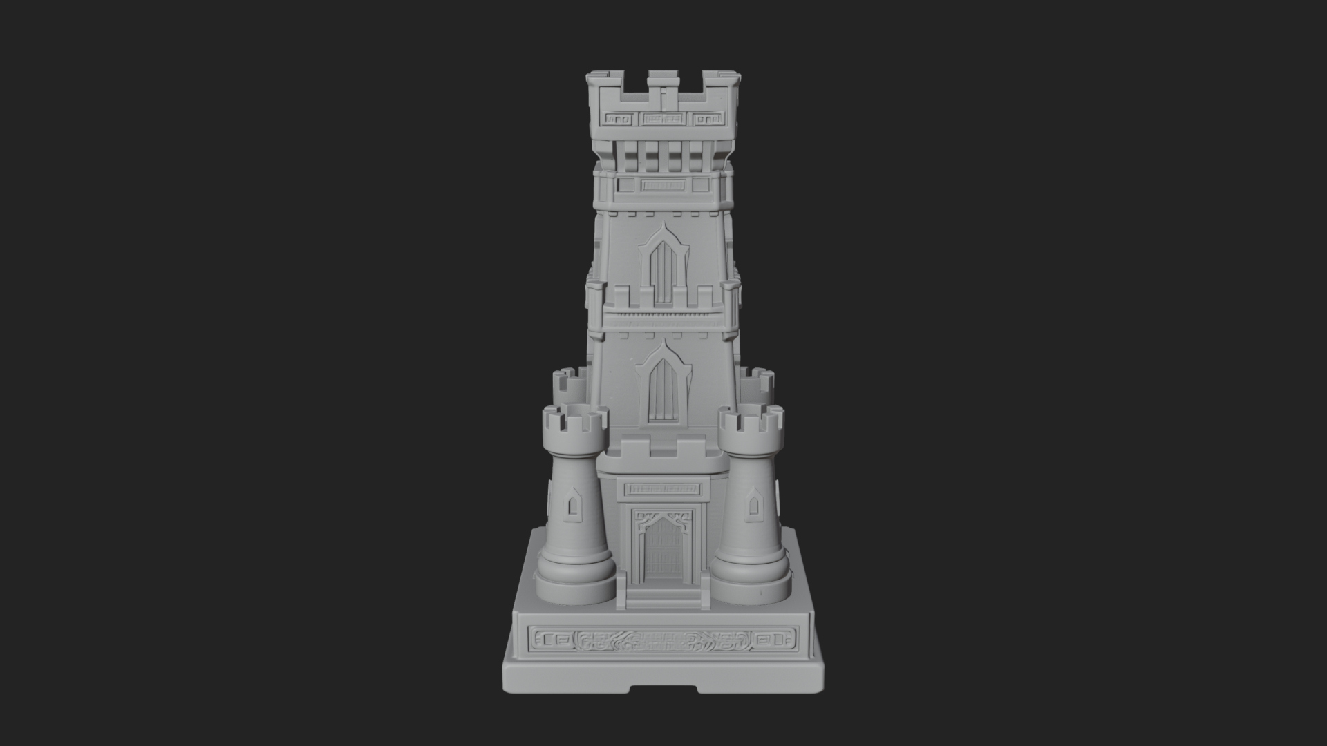 Castle Rook Chess Tower Design 34 3D Print Model 3D Model
