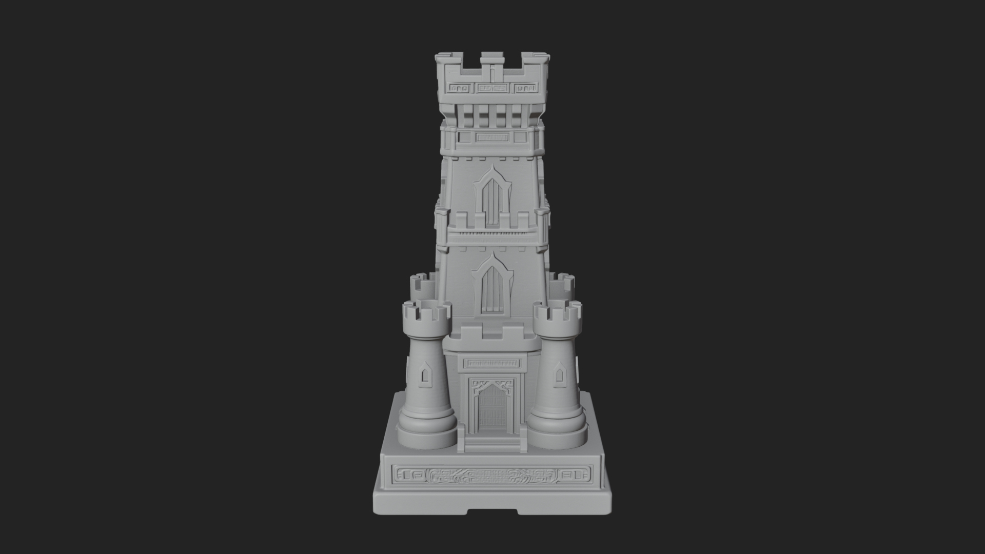 Castle Rook Chess Tower Design 34 3D Print Model 3D Model