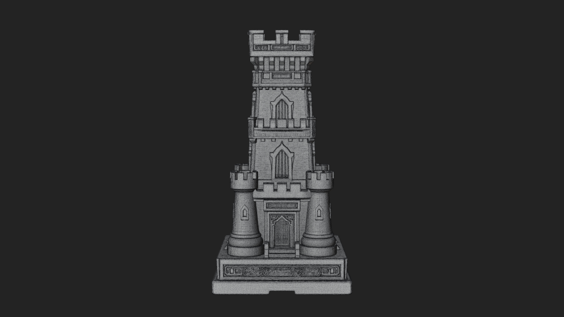 Castle Rook Chess Tower Design 34 3D Print Model 3D Model