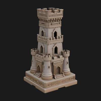 Castle Rook Chess Tower Design 34 3D Print Model