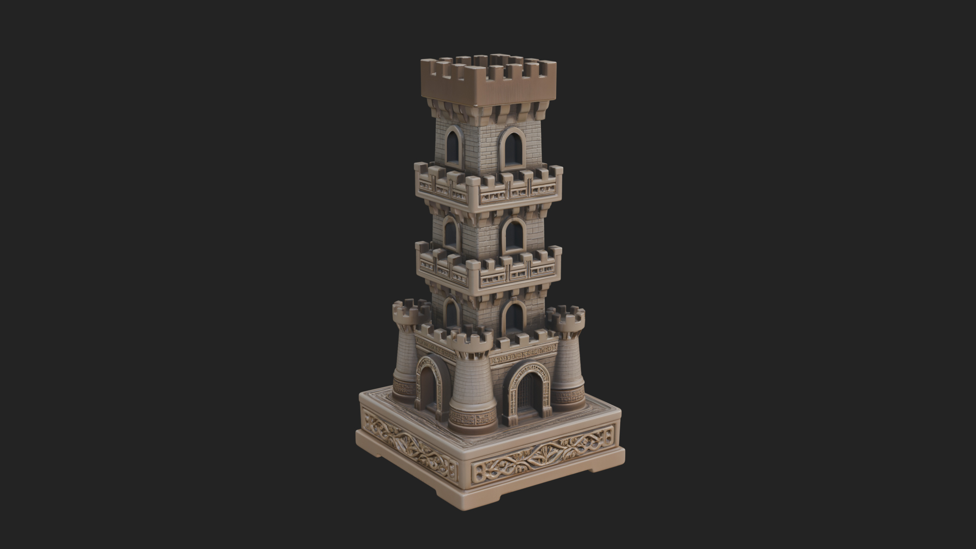 Castle Rook Chess Tower Design 35 3D Print Model 3D Model