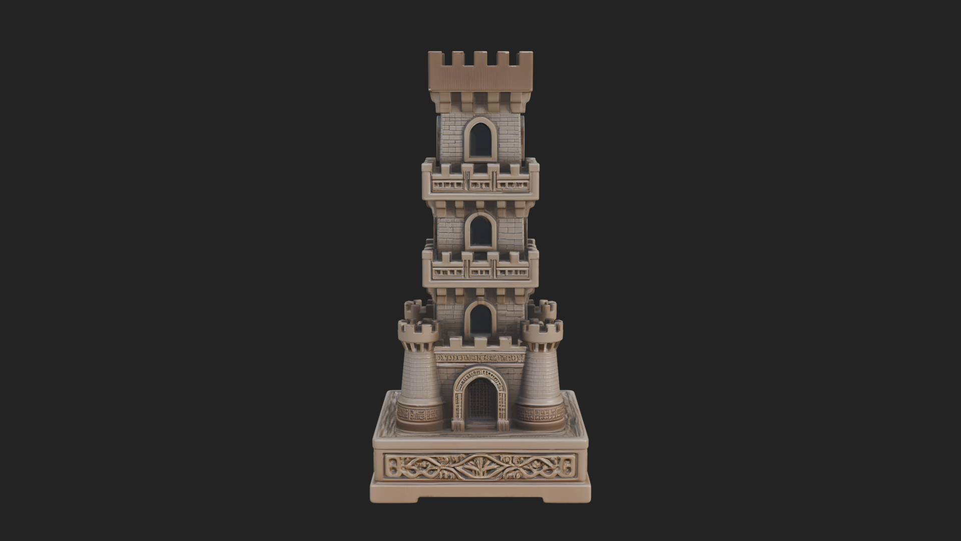 Castle Rook Chess Tower Design 35 3D Print Model 3D Model