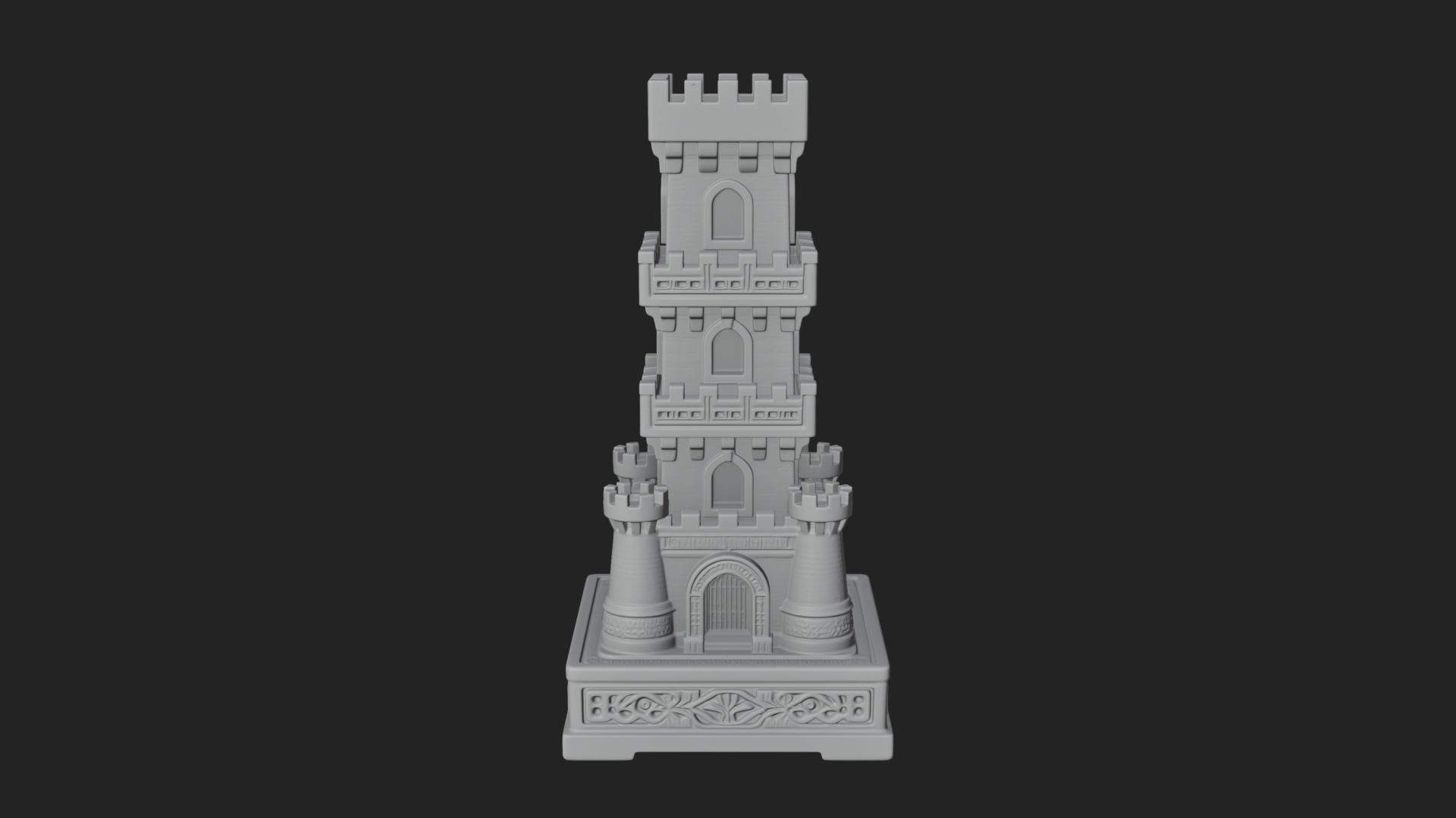 Castle Rook Chess Tower Design 35 3D Print Model 3D Model