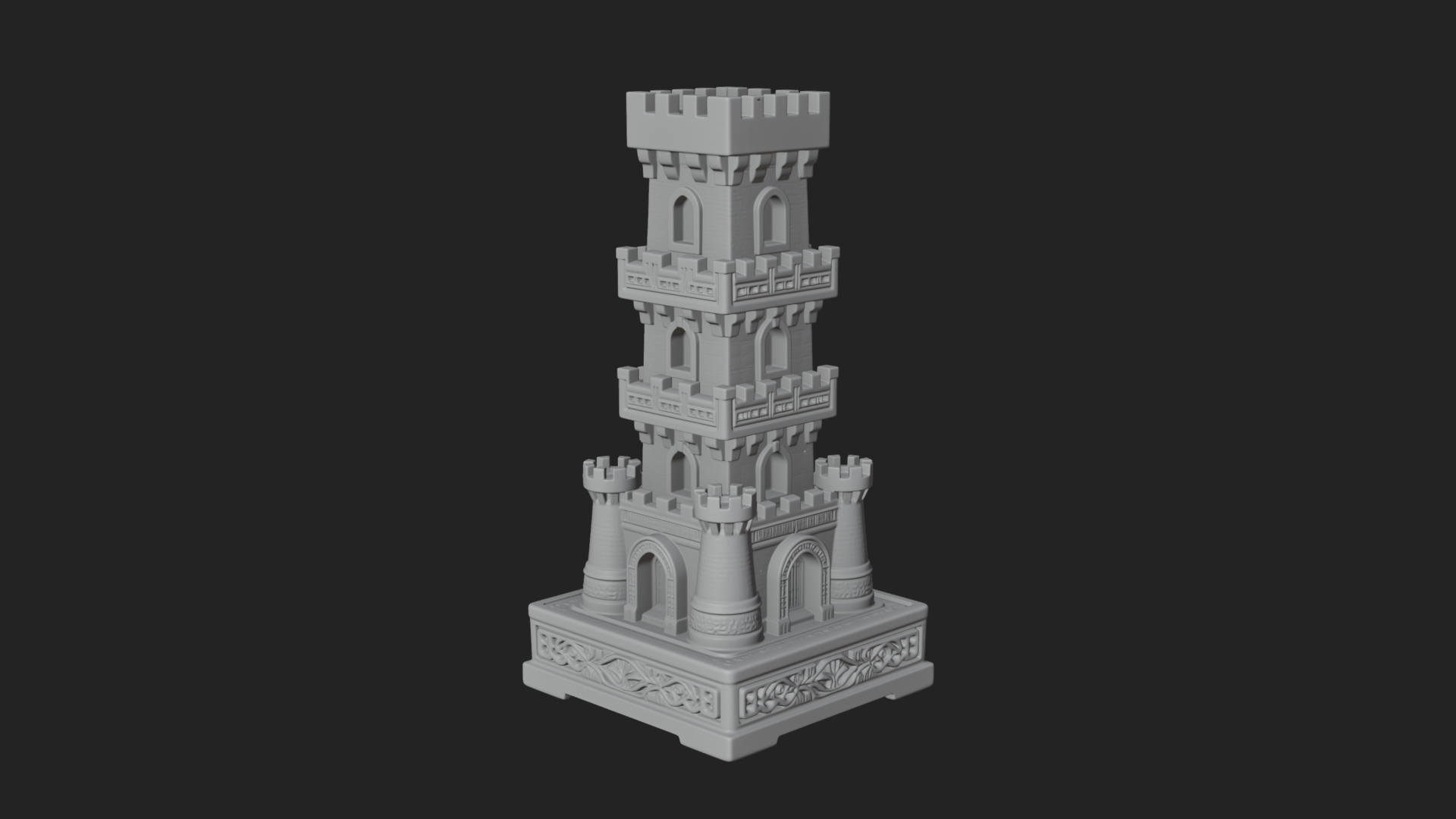 Castle Rook Chess Tower Design 35 3D Print Model 3D Model