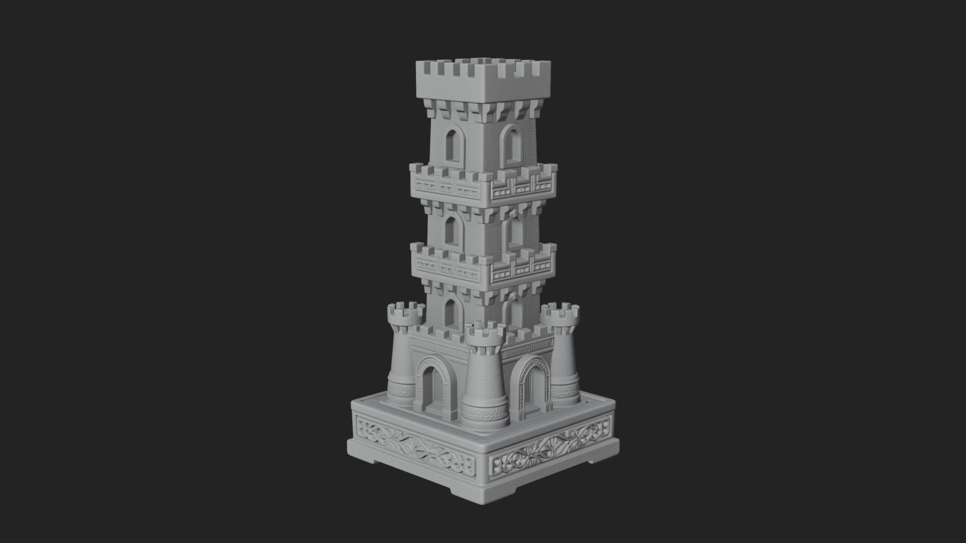 Castle Rook Chess Tower Design 35 3D Print Model 3D Model