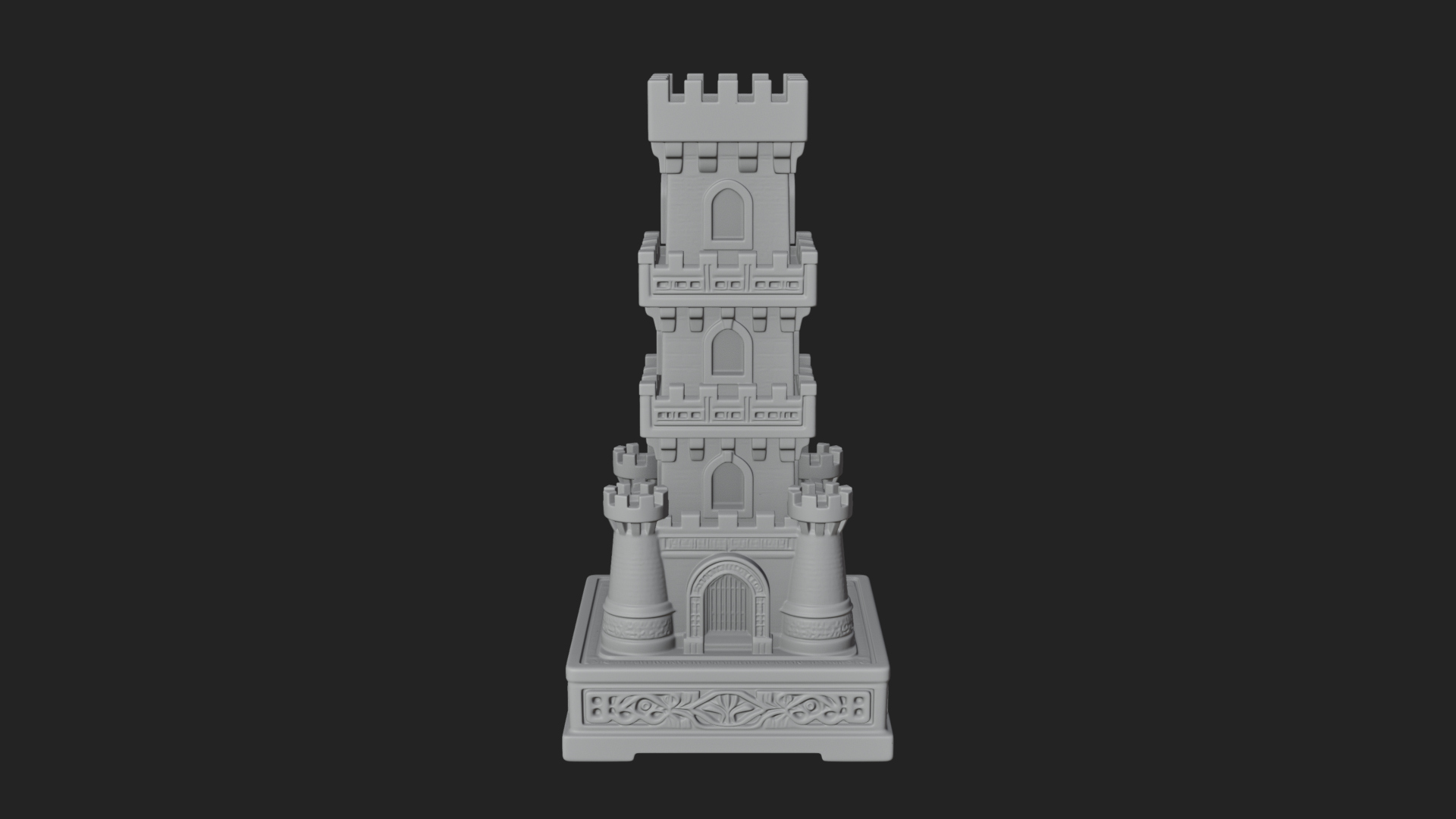 Castle Rook Chess Tower Design 35 3D Print Model 3D Model