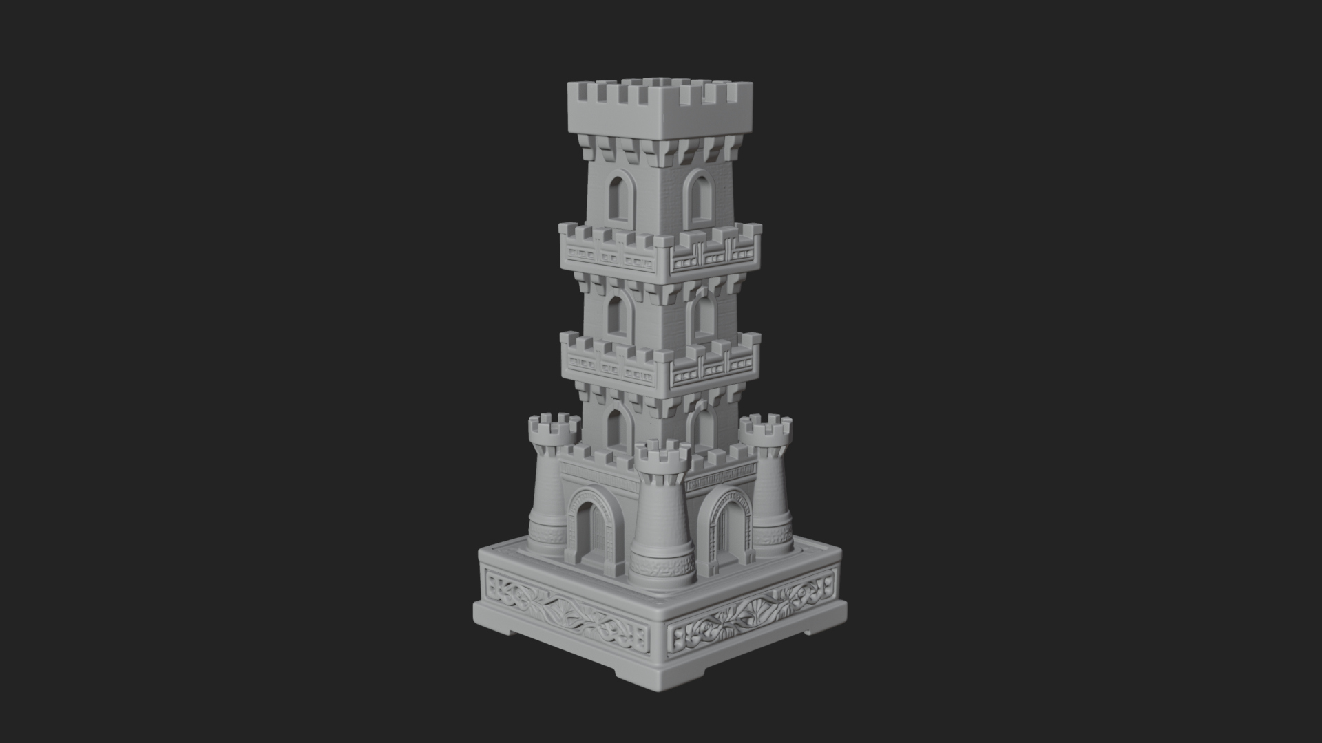 Castle Rook Chess Tower Design 35 3D Print Model 3D Model