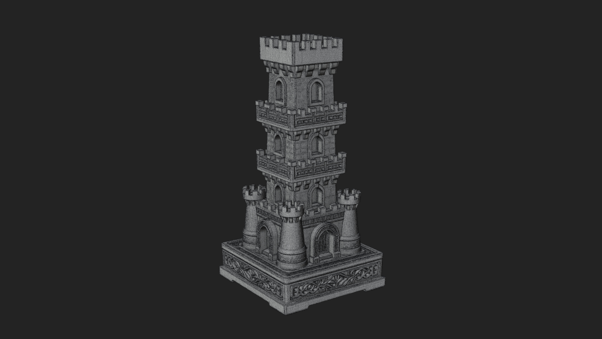 Castle Rook Chess Tower Design 35 3D Print Model 3D Model