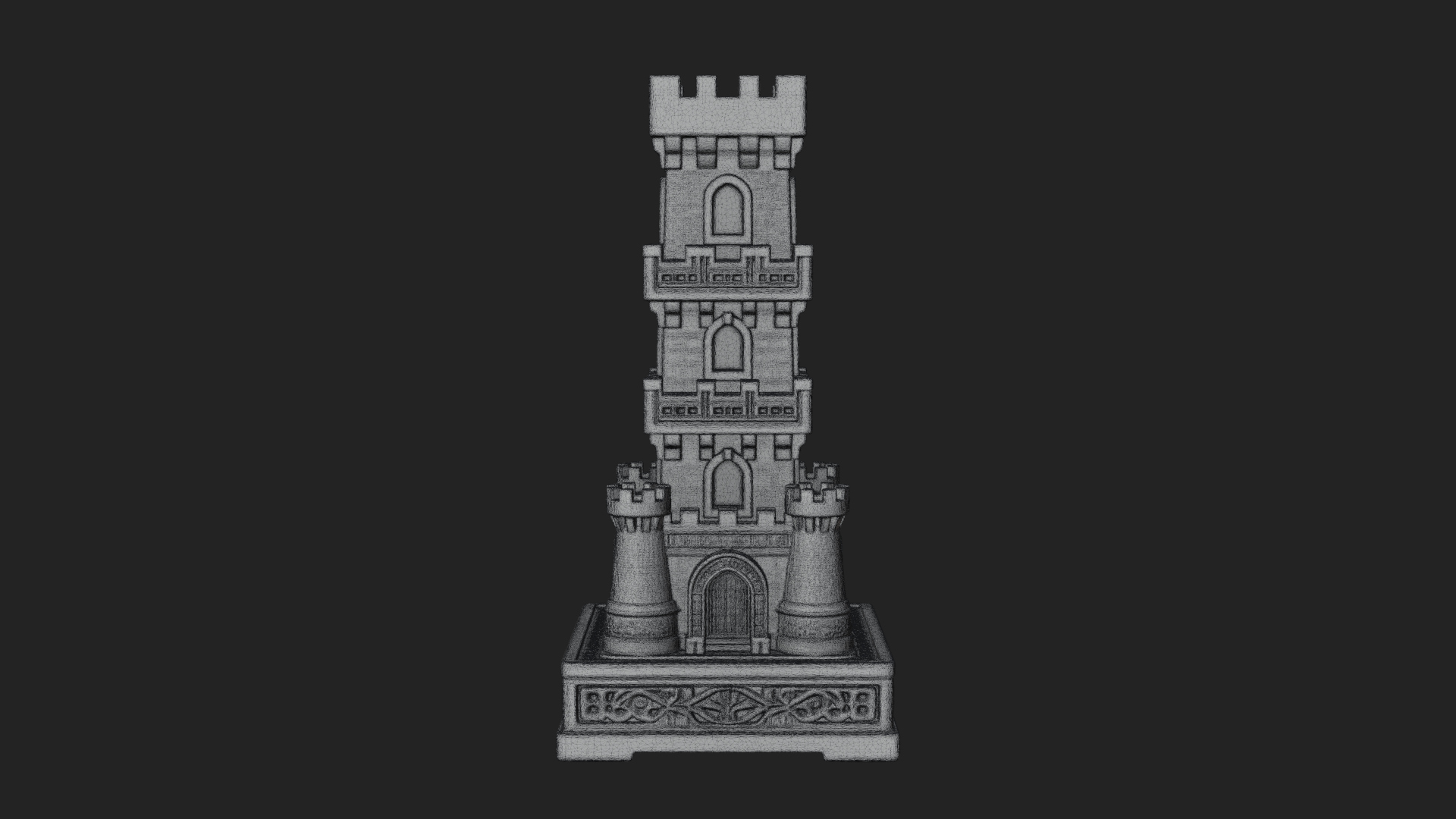 Castle Rook Chess Tower Design 35 3D Print Model 3D Model