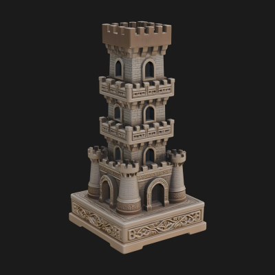 Castle Rook Chess Tower Design 35 3D Print Model