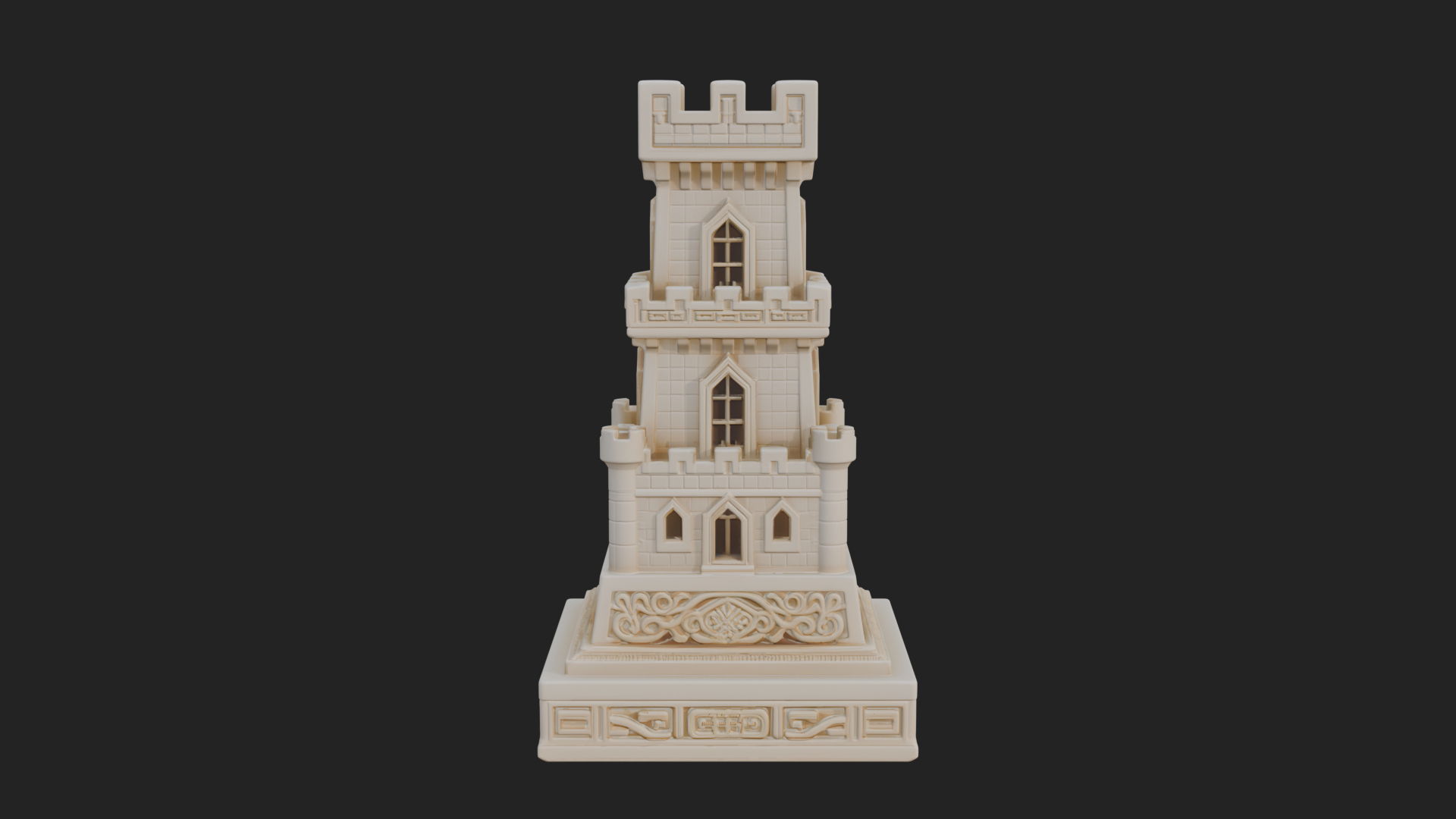 Castle Rook Chess Tower Design 36 3D Print Model 3D Model