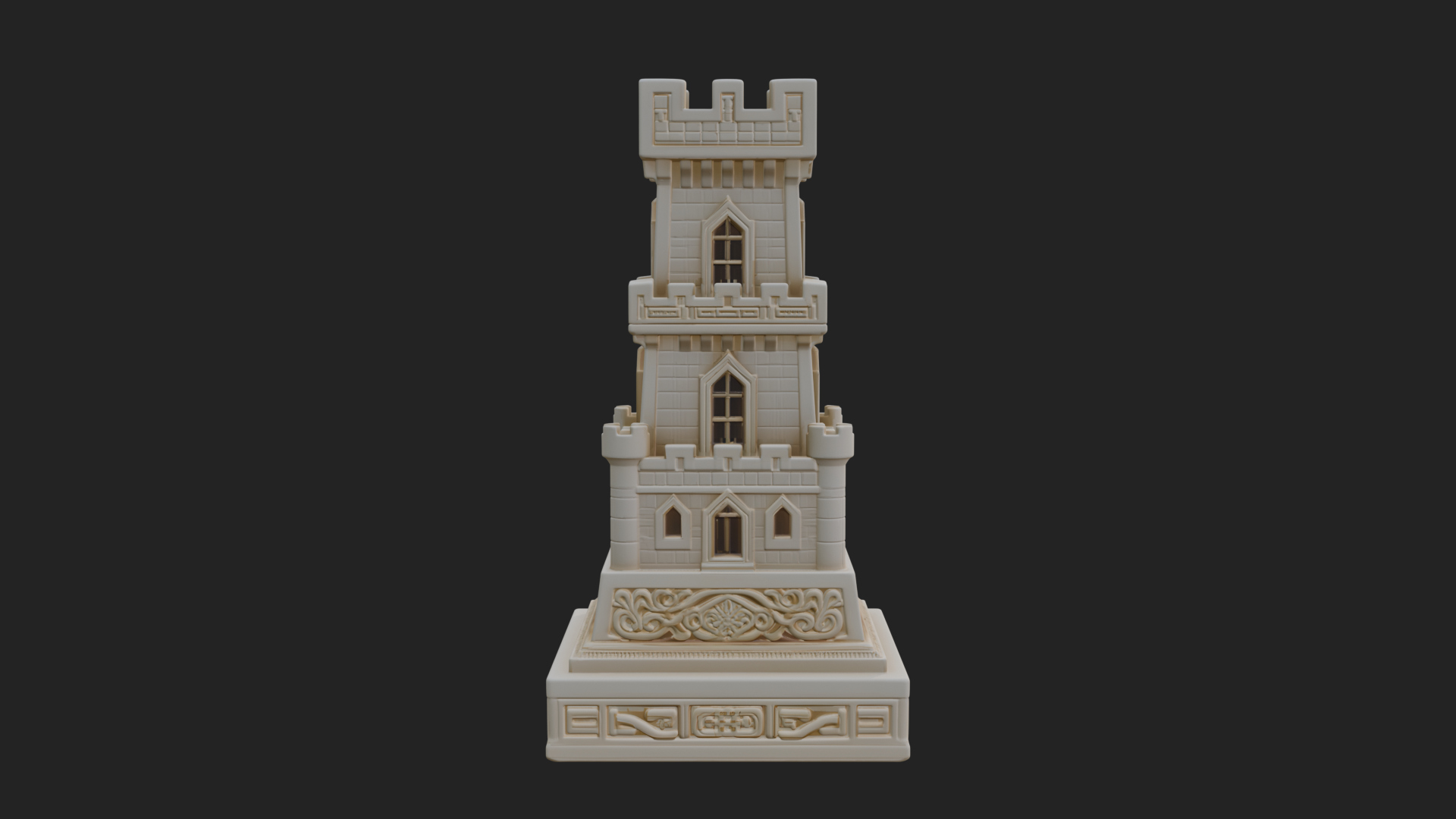Castle Rook Chess Tower Design 36 3D Print Model 3D Model