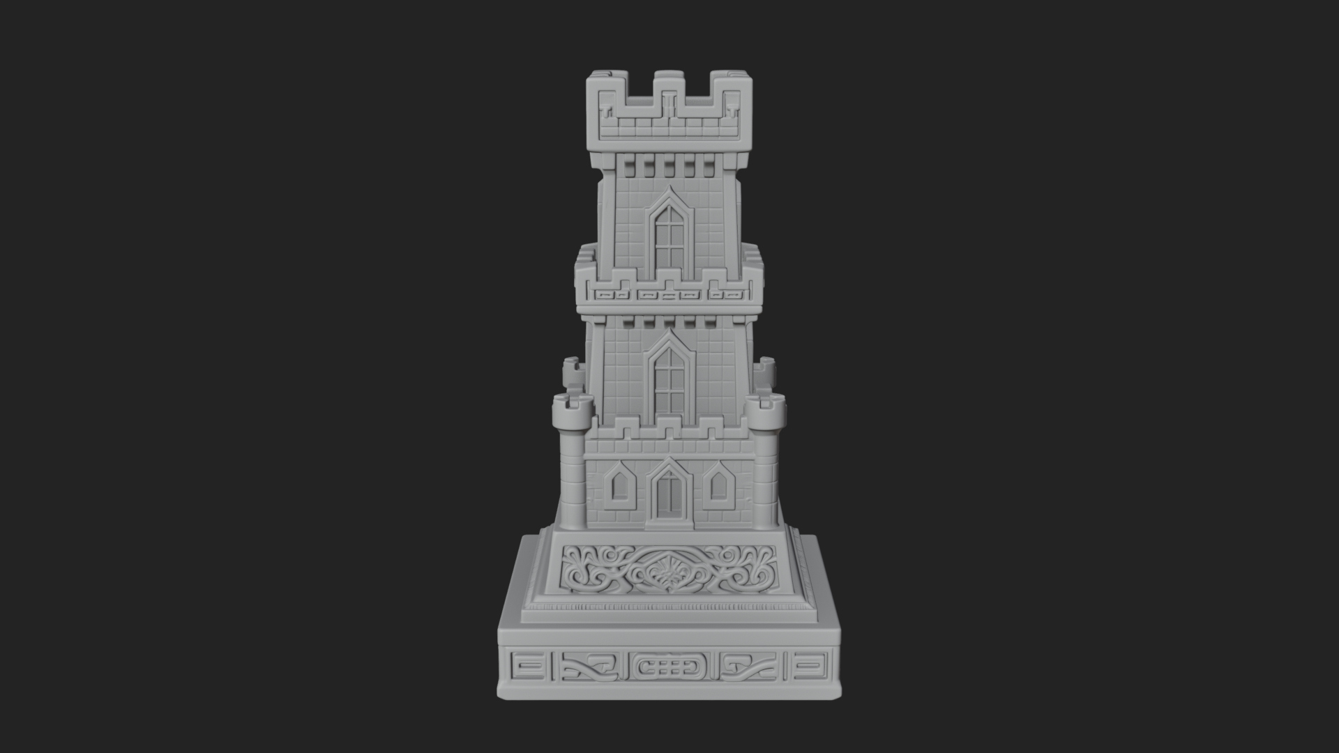 Castle Rook Chess Tower Design 36 3D Print Model 3D Model