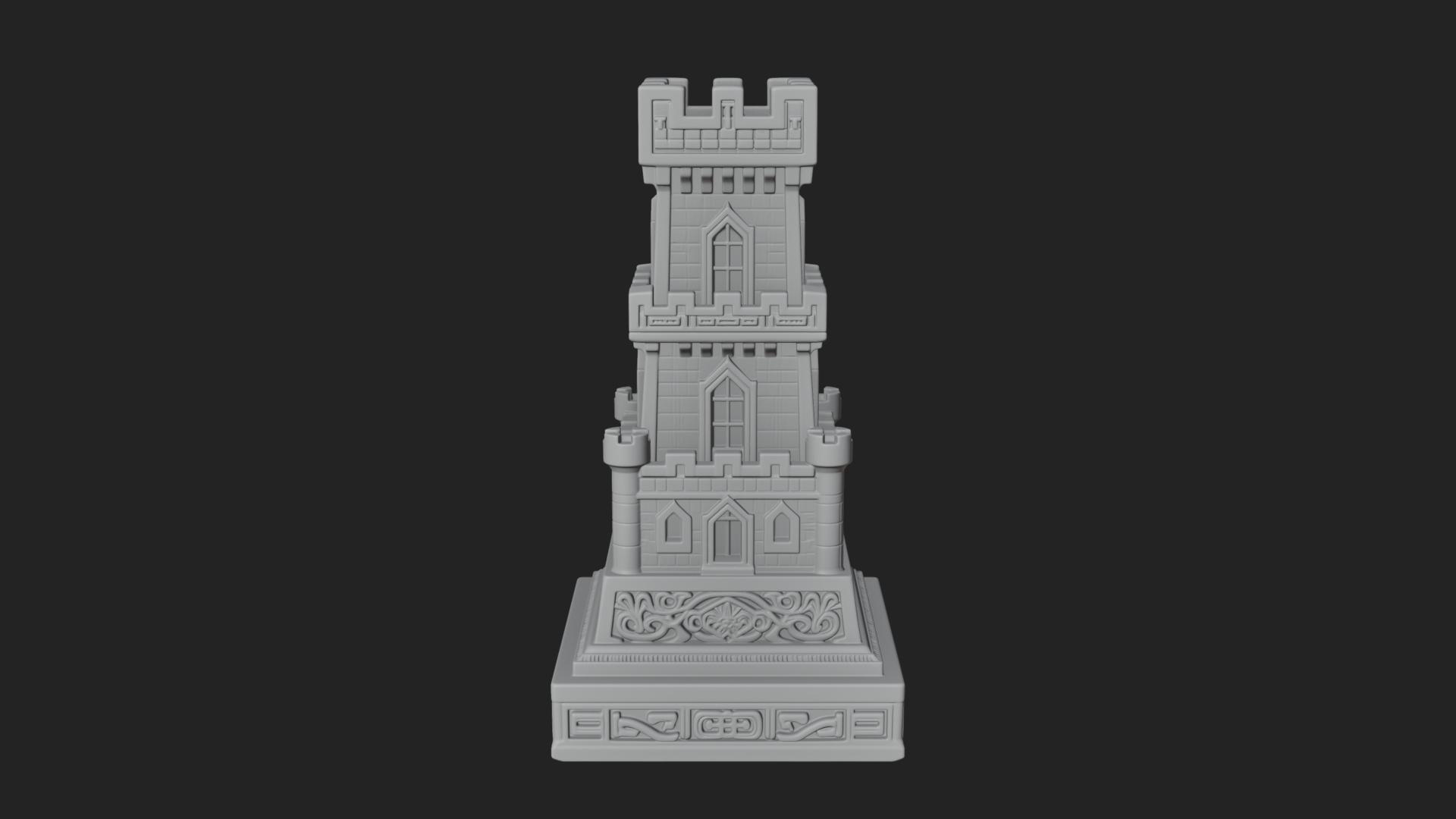 Castle Rook Chess Tower Design 36 3D Print Model 3D Model