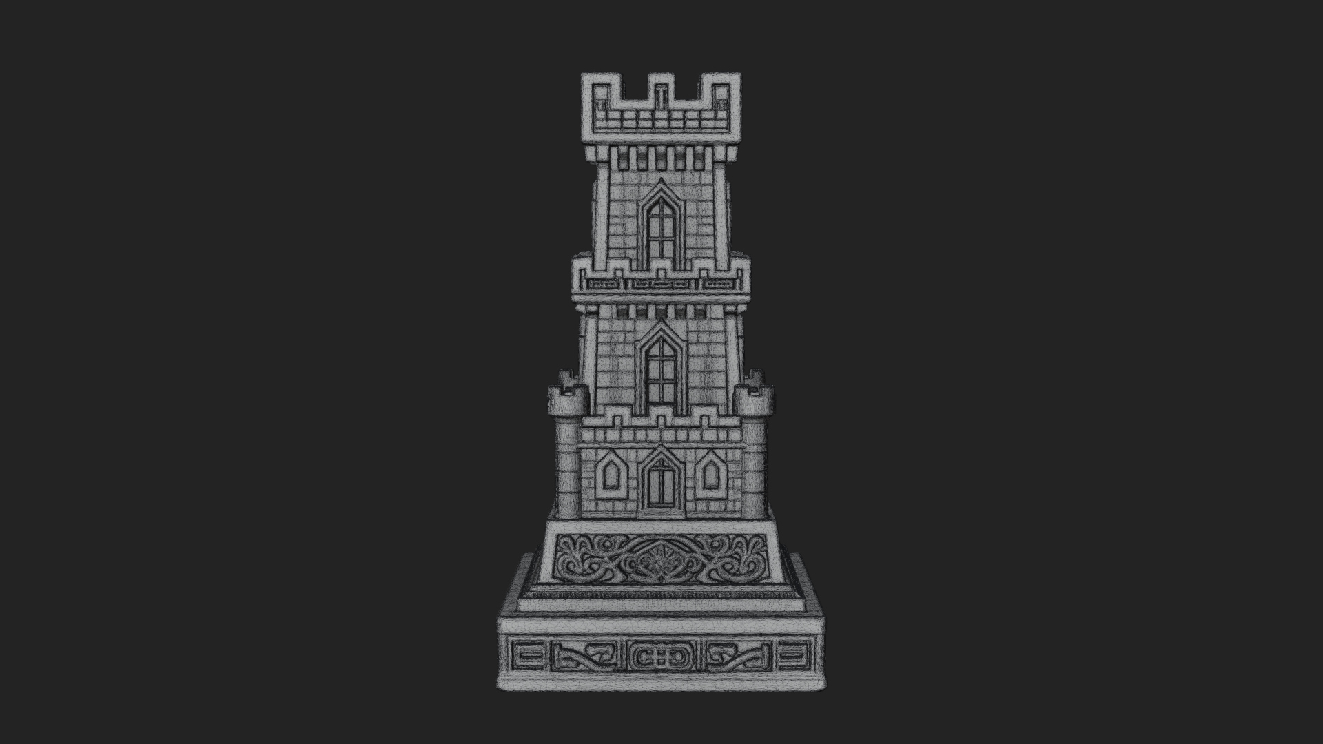 Castle Rook Chess Tower Design 36 3D Print Model 3D Model