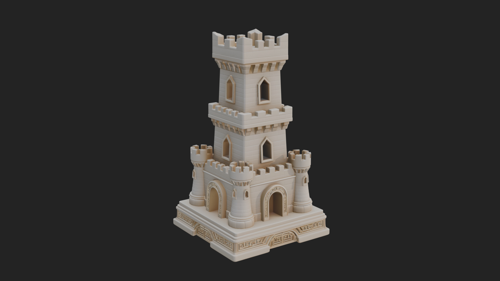 Castle Rook Chess Tower Design 37 3D Print Model 3D Model