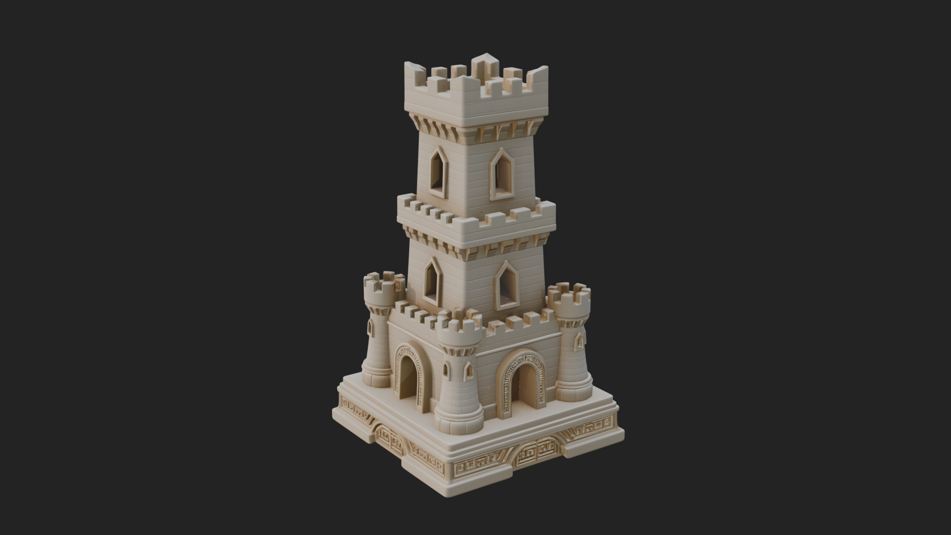 Castle Rook Chess Tower Design 37 3D Print Model 3D Model