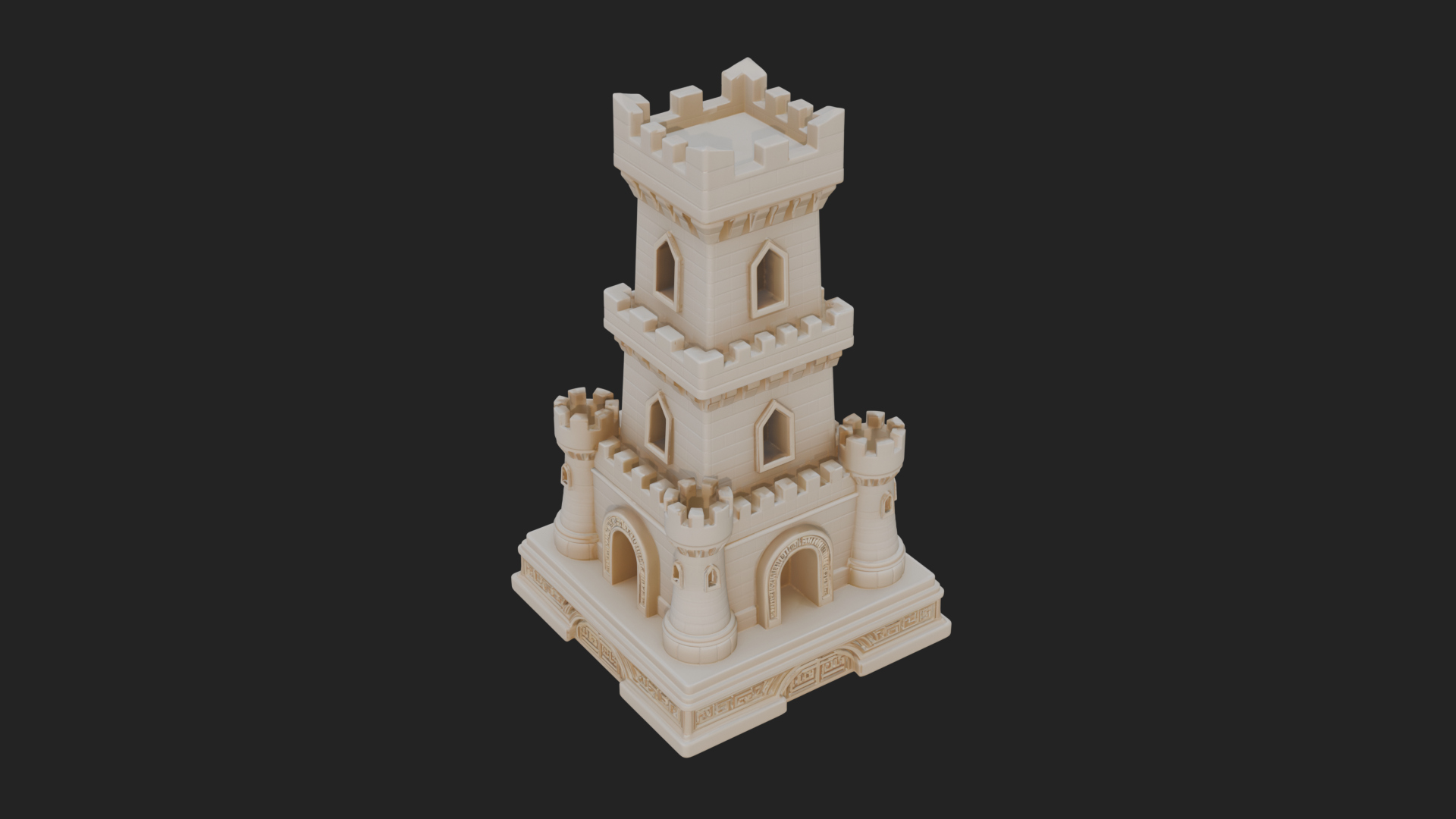 Castle Rook Chess Tower Design 37 3D Print Model 3D Model