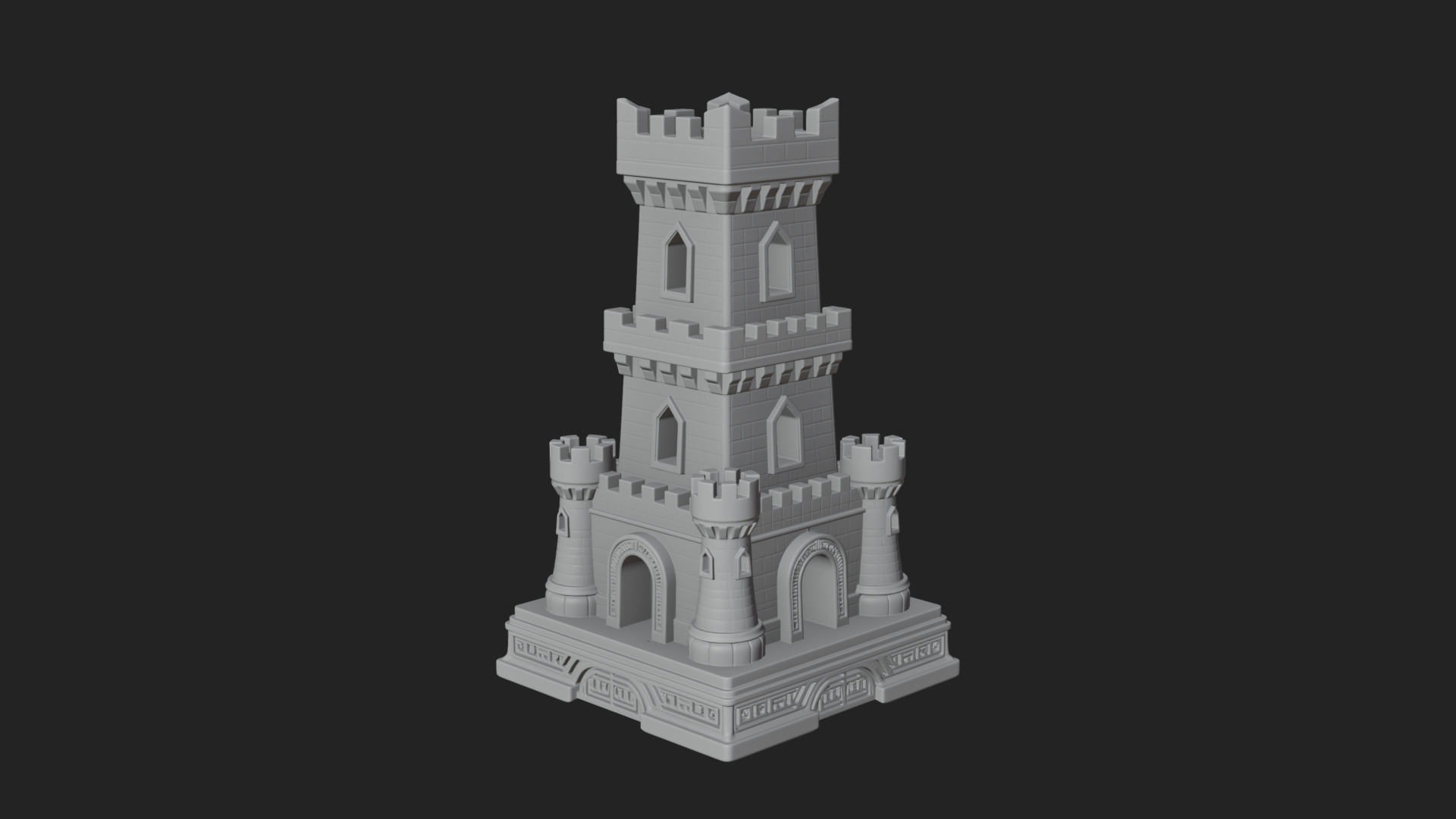 Castle Rook Chess Tower Design 37 3D Print Model 3D Model
