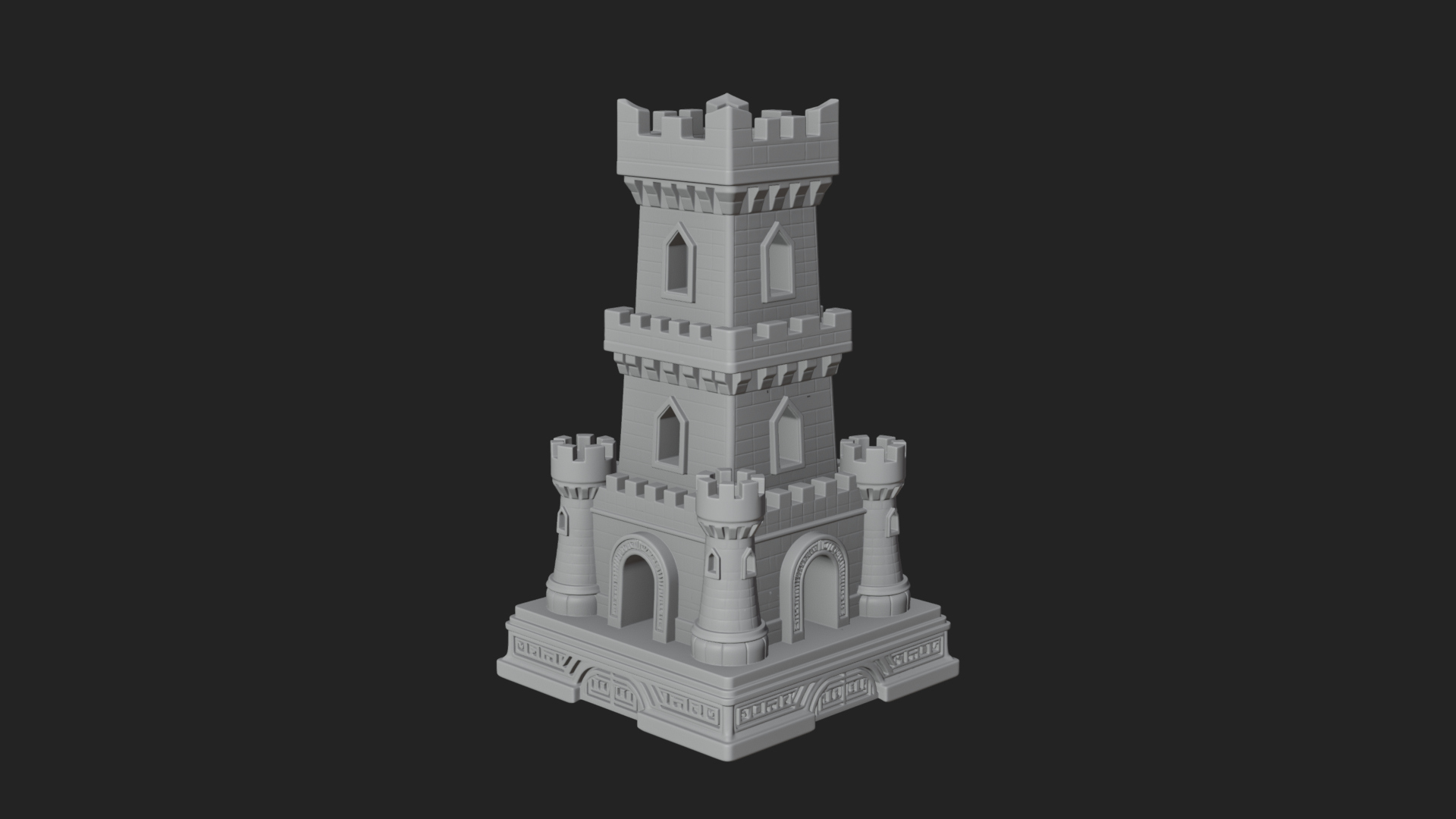 Castle Rook Chess Tower Design 37 3D Print Model 3D Model