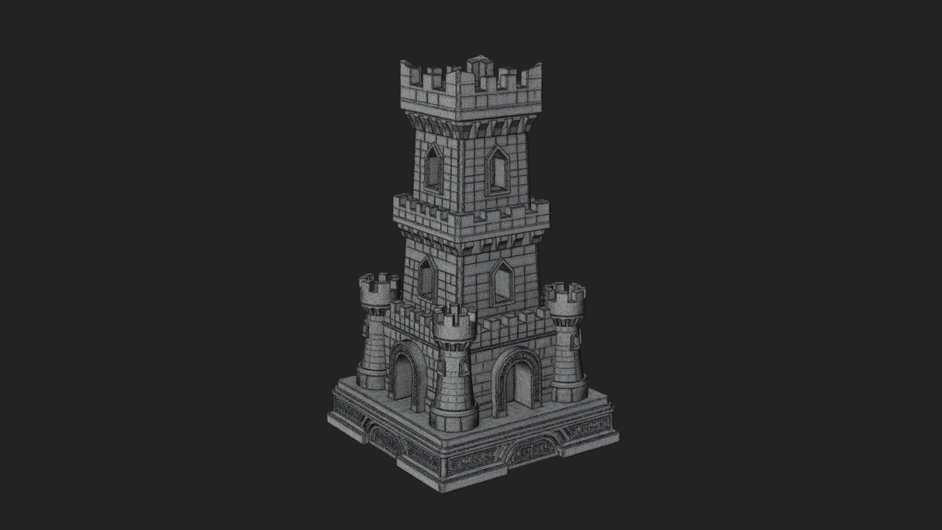 Castle Rook Chess Tower Design 37 3D Print Model 3D Model