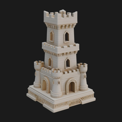 Castle Rook Chess Tower Design 37 3D Print Model