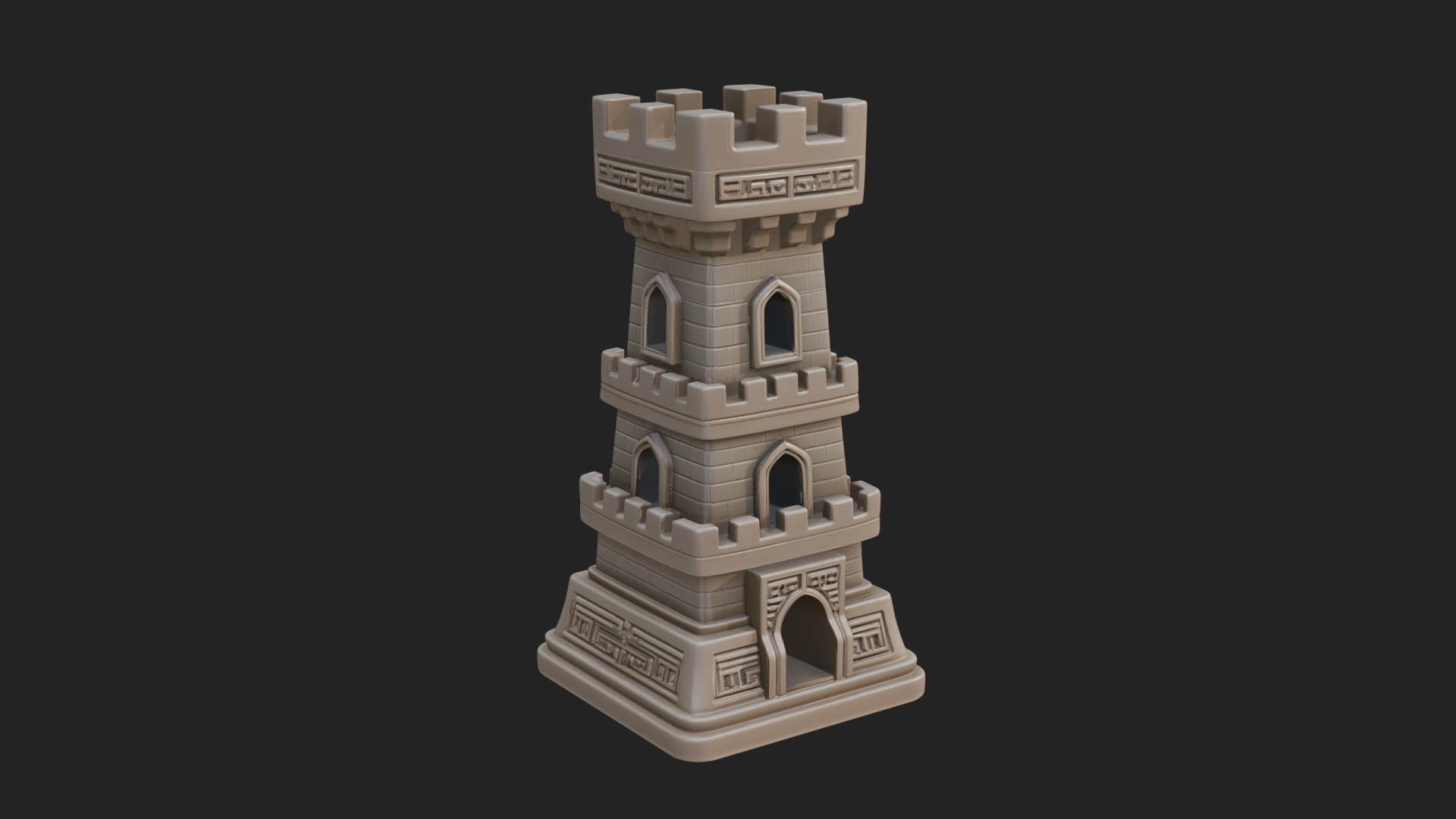 Castle Rook Chess Tower Design 38 3D Print Model 3D Model