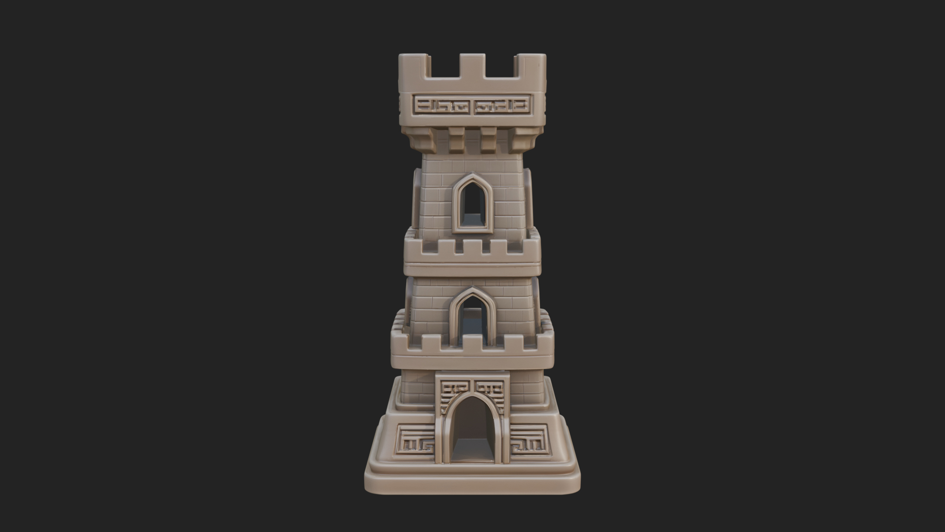 Castle Rook Chess Tower Design 38 3D Print Model 3D Model
