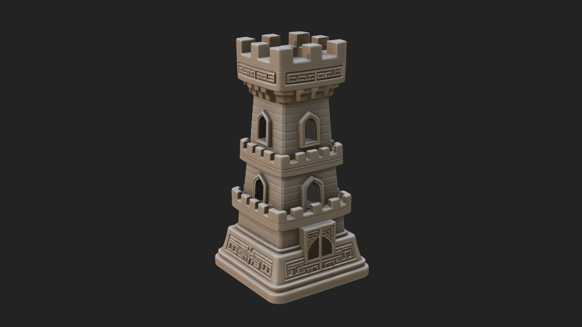 Castle Rook Chess Tower Design 38 3D Print Model 3D Model