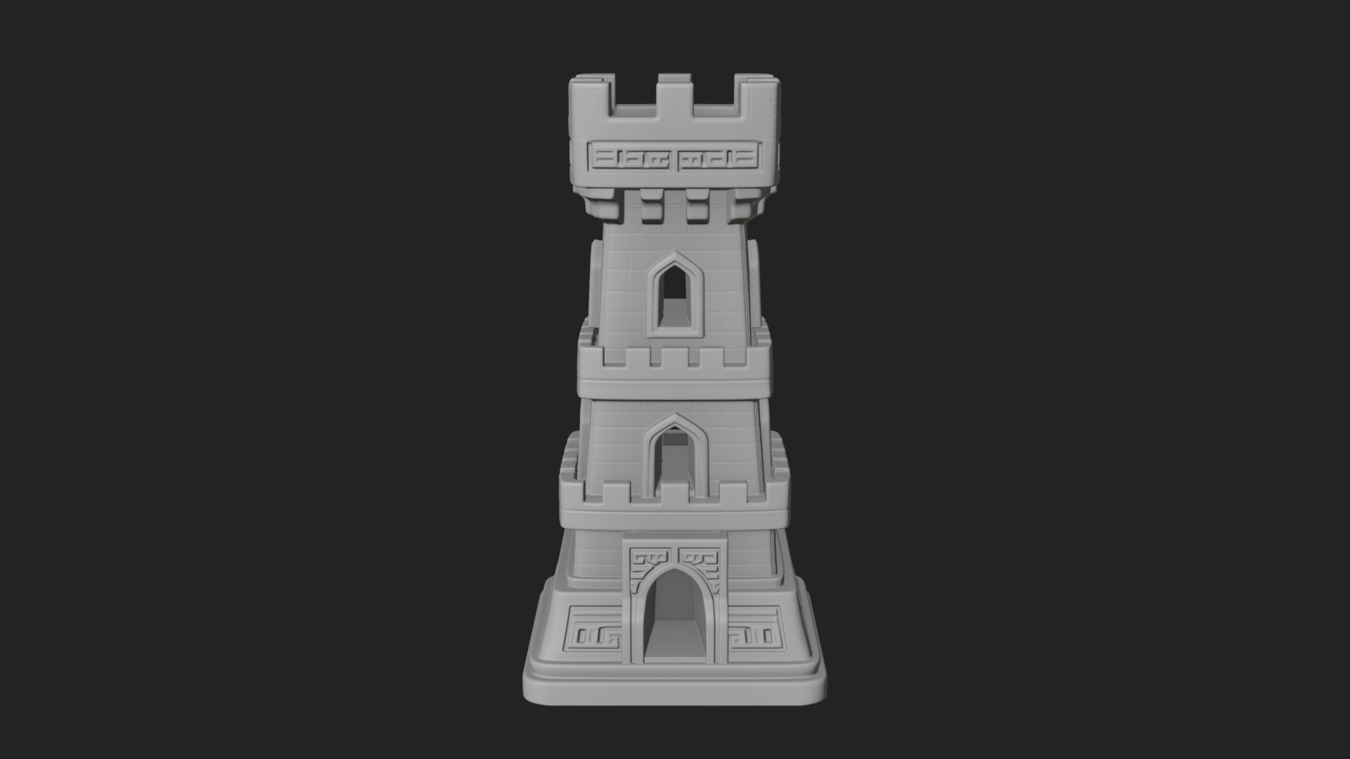 Castle Rook Chess Tower Design 38 3D Print Model 3D Model