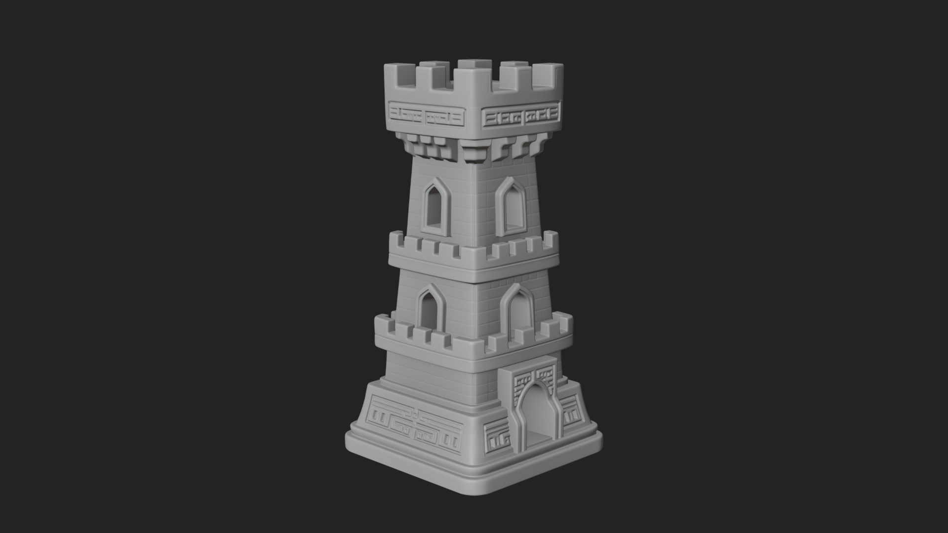 Castle Rook Chess Tower Design 38 3D Print Model 3D Model