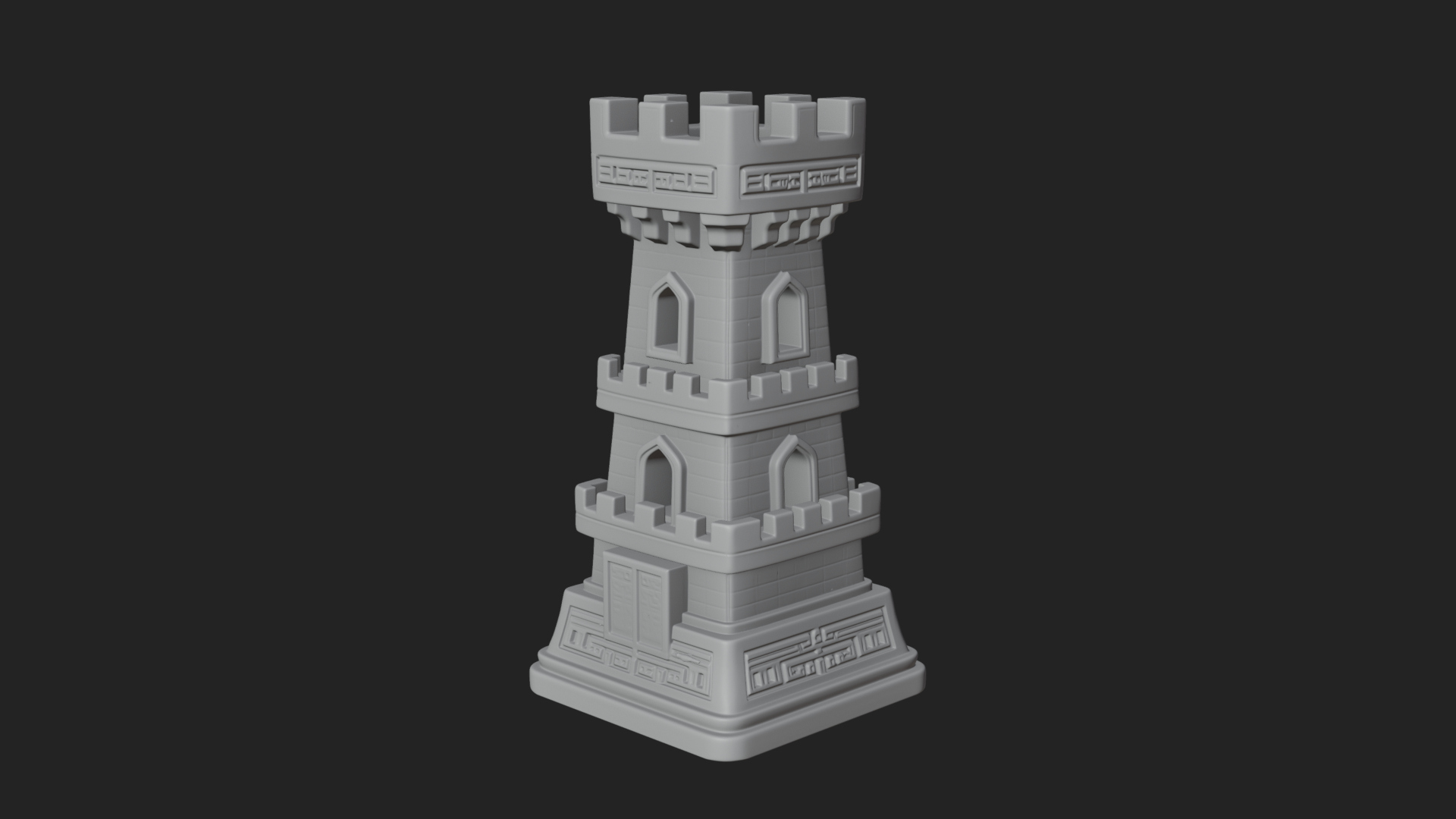 Castle Rook Chess Tower Design 38 3D Print Model 3D Model