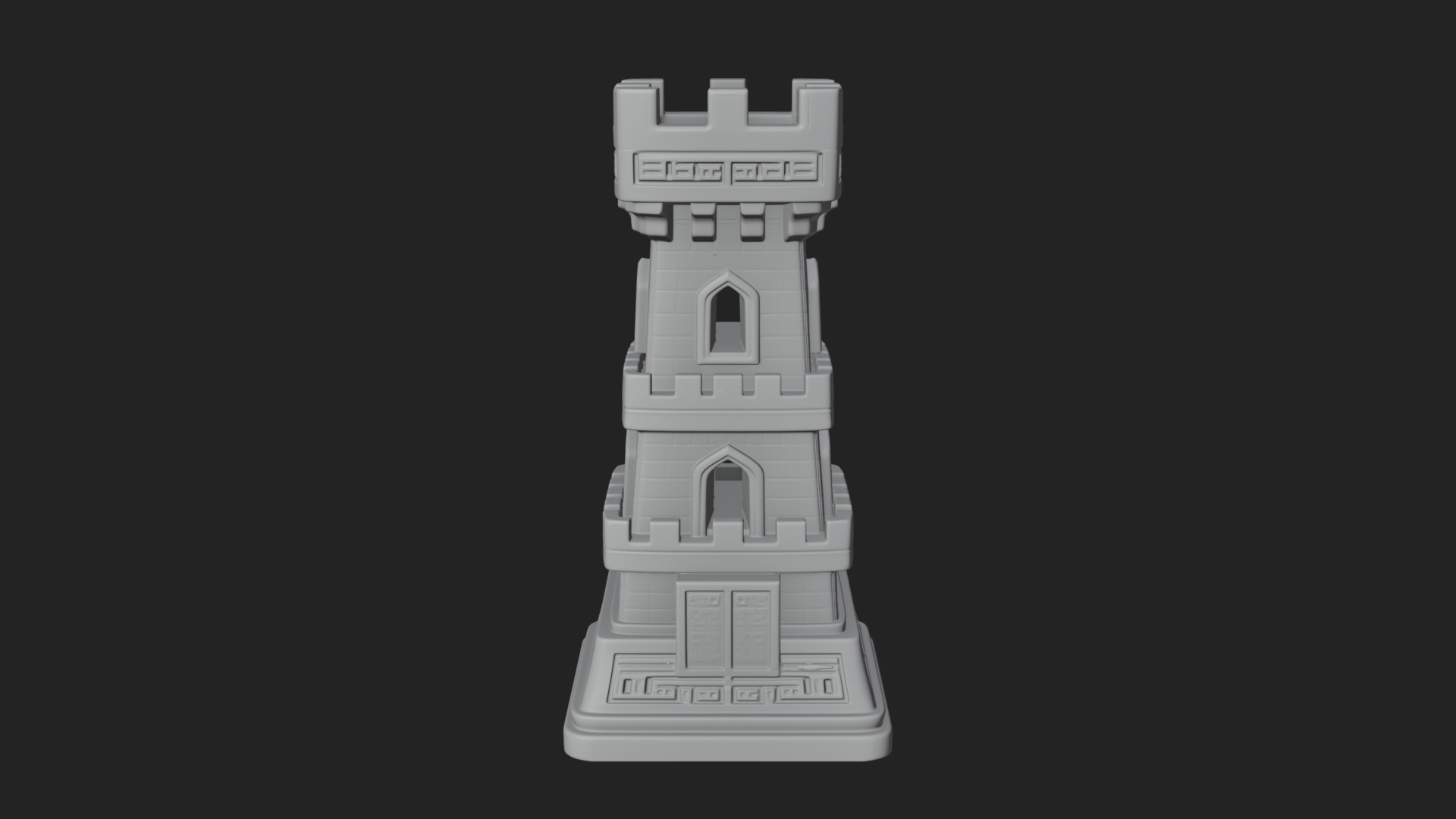 Castle Rook Chess Tower Design 38 3D Print Model 3D Model