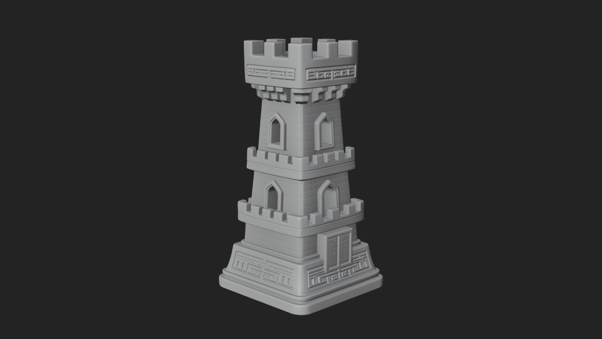 Castle Rook Chess Tower Design 38 3D Print Model 3D Model