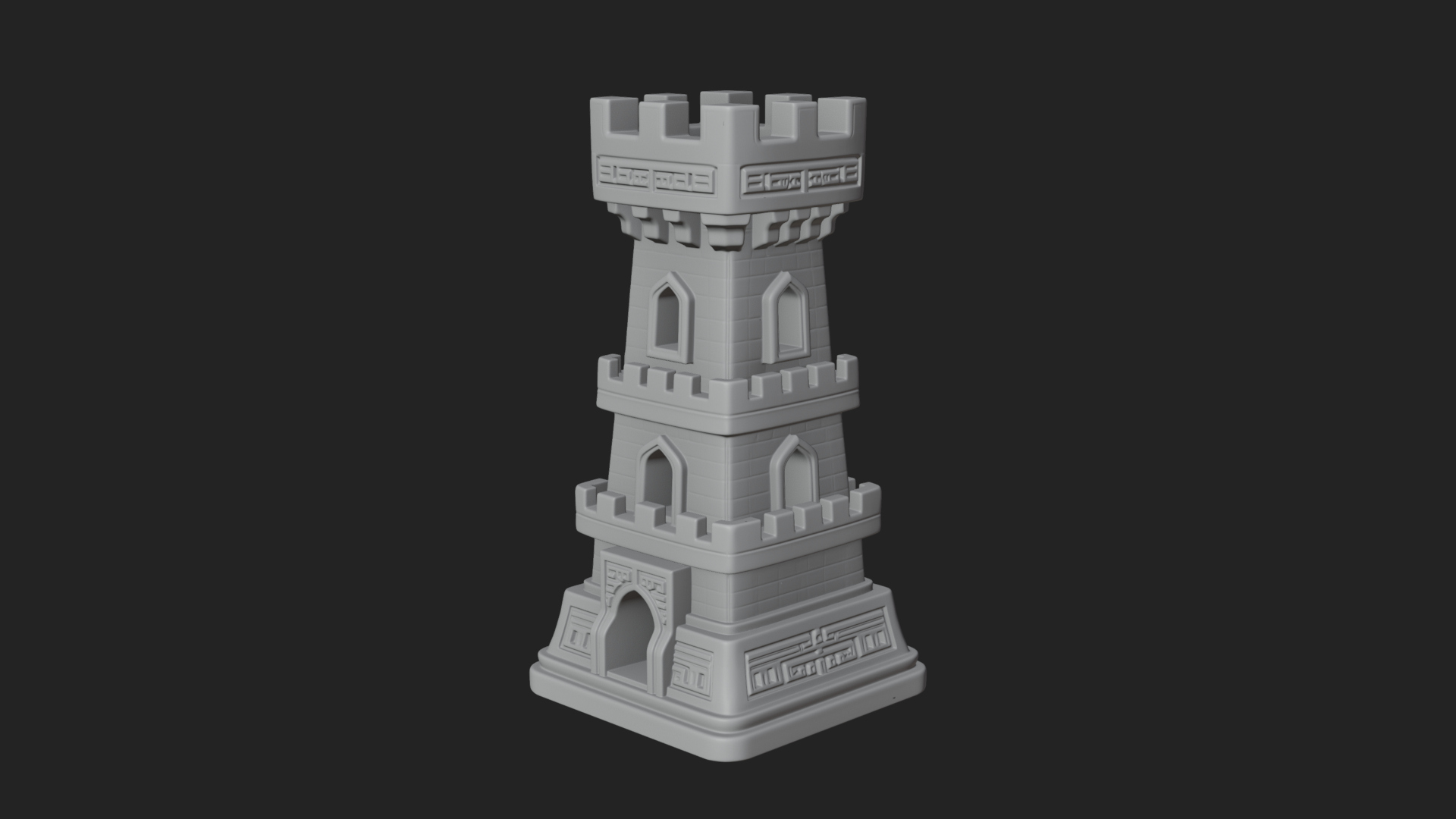 Castle Rook Chess Tower Design 38 3D Print Model 3D Model