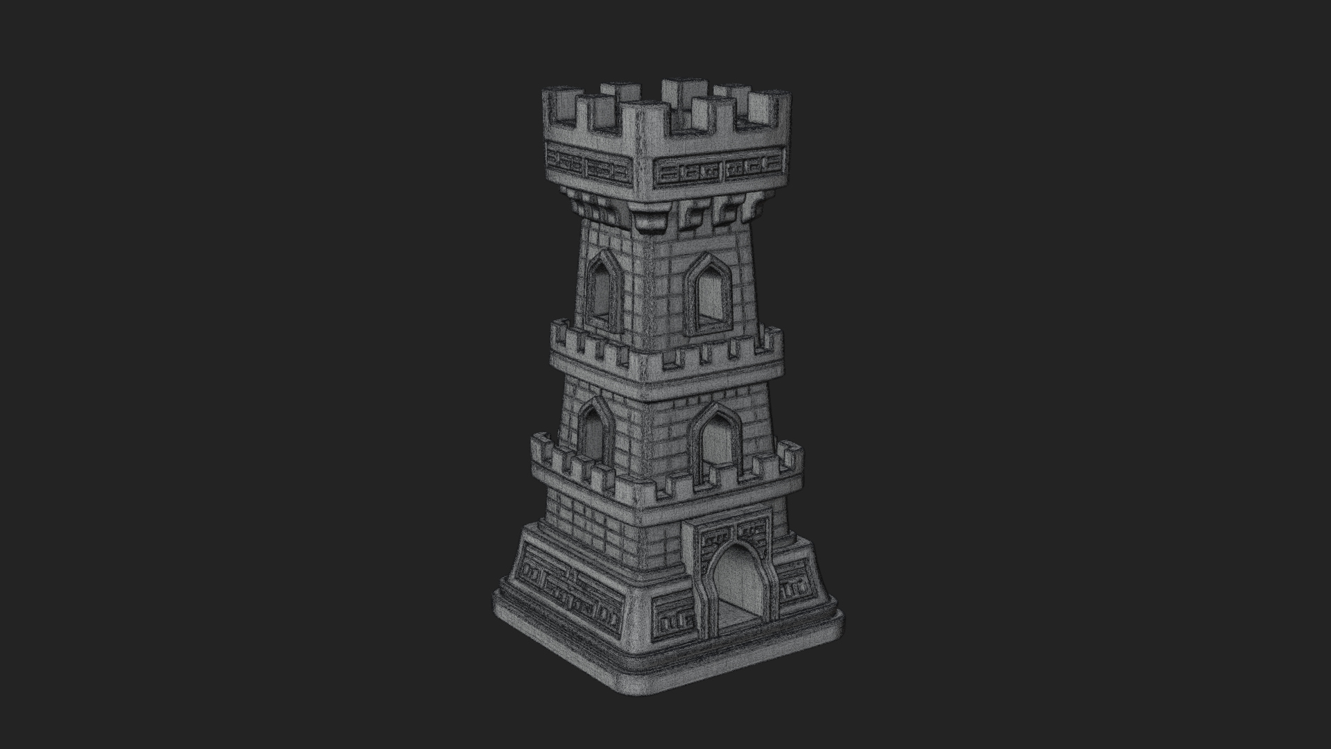 Castle Rook Chess Tower Design 38 3D Print Model 3D Model
