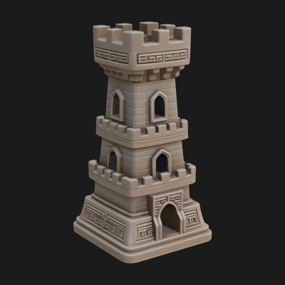 Castle Rook Chess Tower Design 38 3D Print Model
