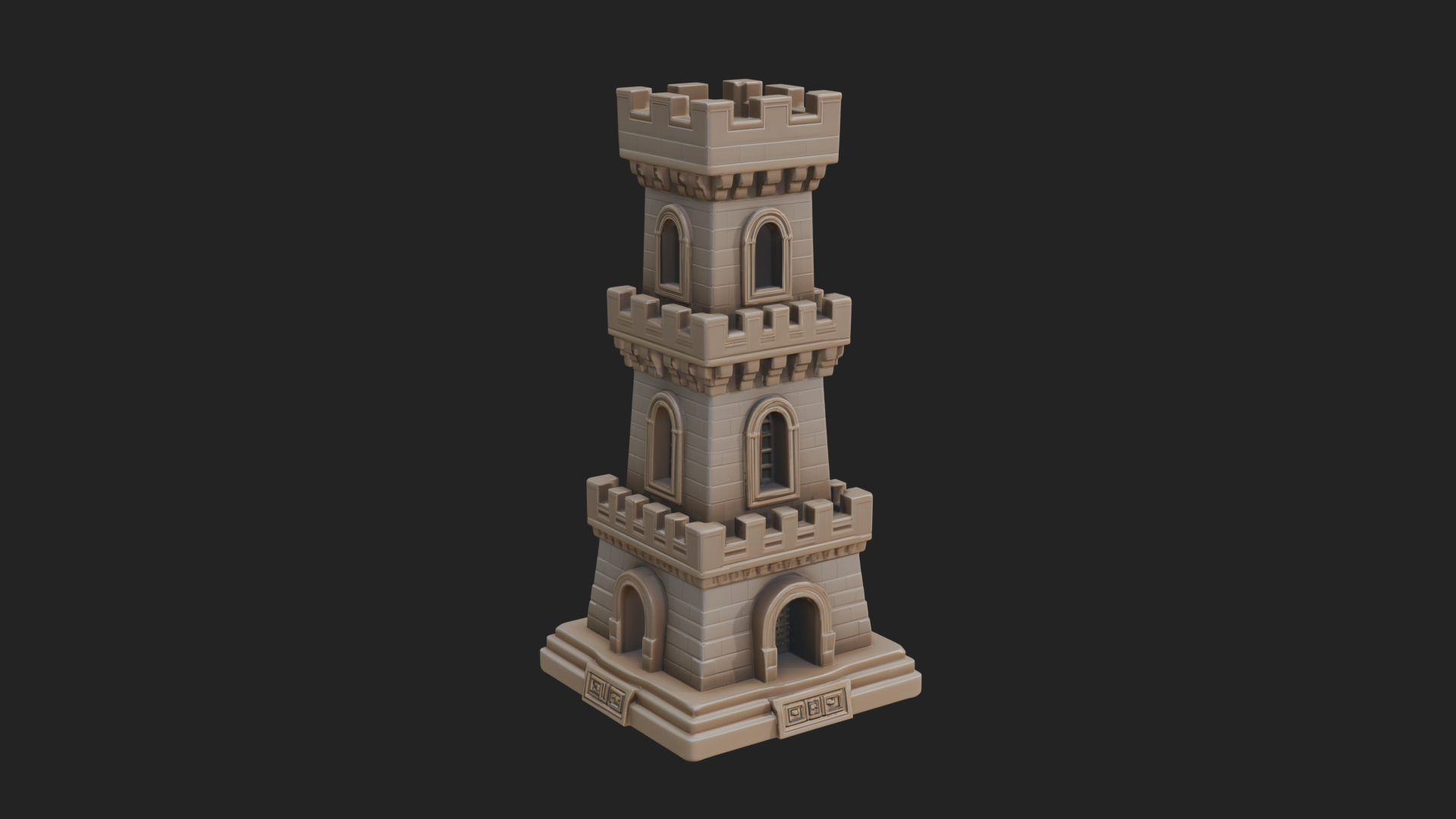 Castle Rook Chess Tower Design 39 3D Print Model 3D Model