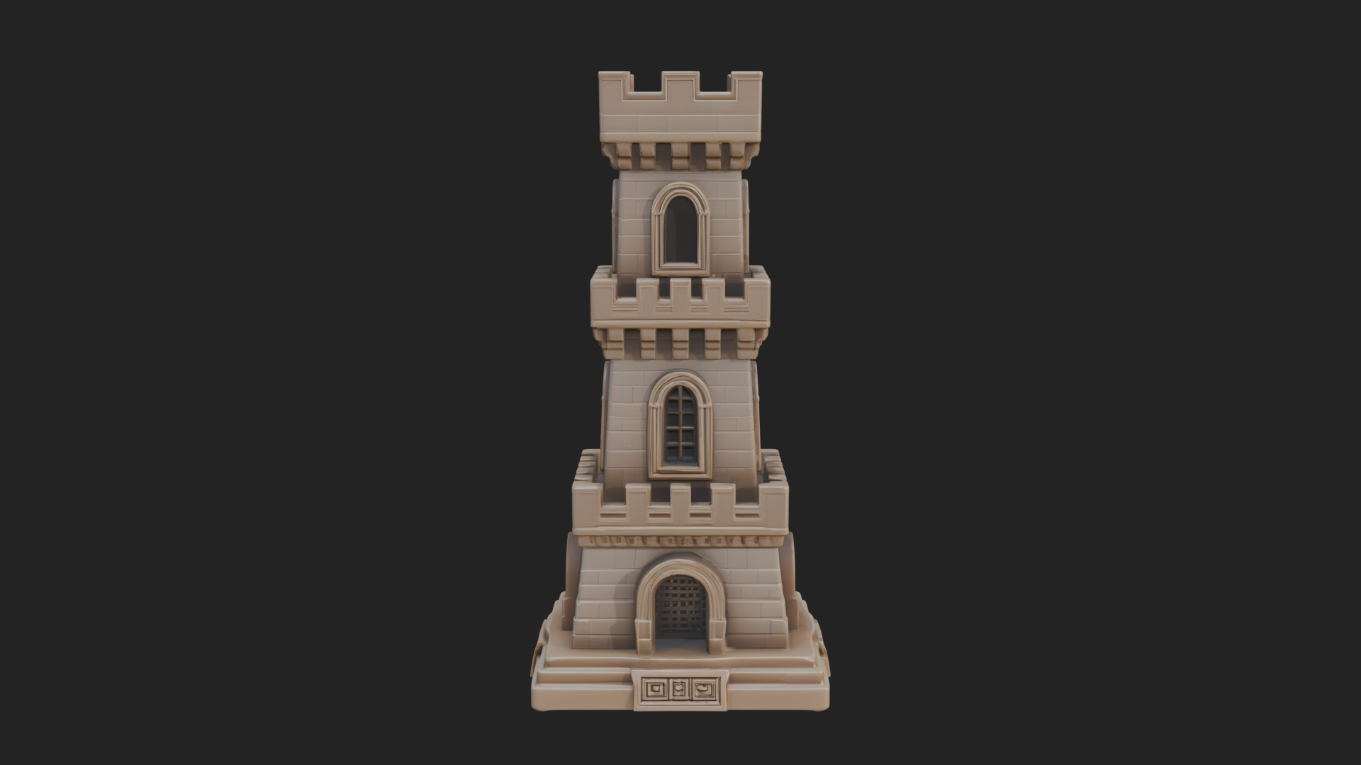 Castle Rook Chess Tower Design 39 3D Print Model 3D Model