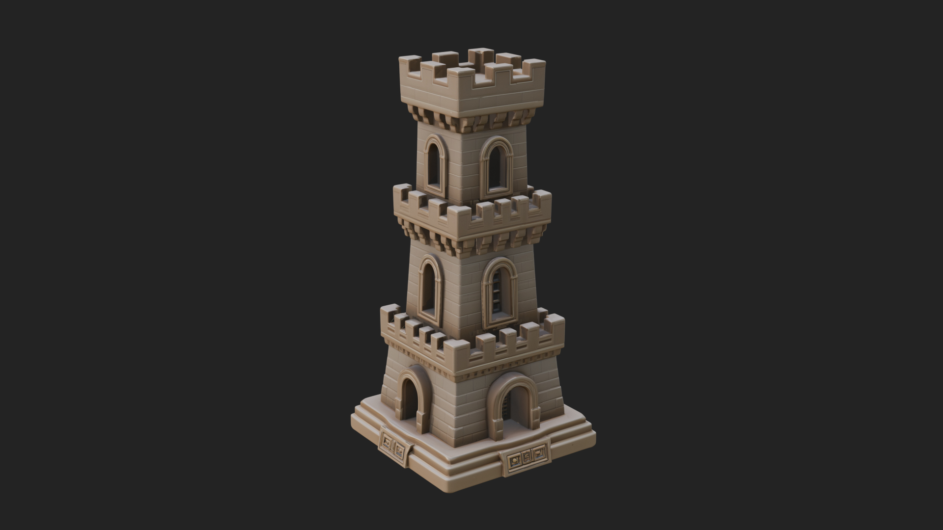 Castle Rook Chess Tower Design 39 3D Print Model 3D Model