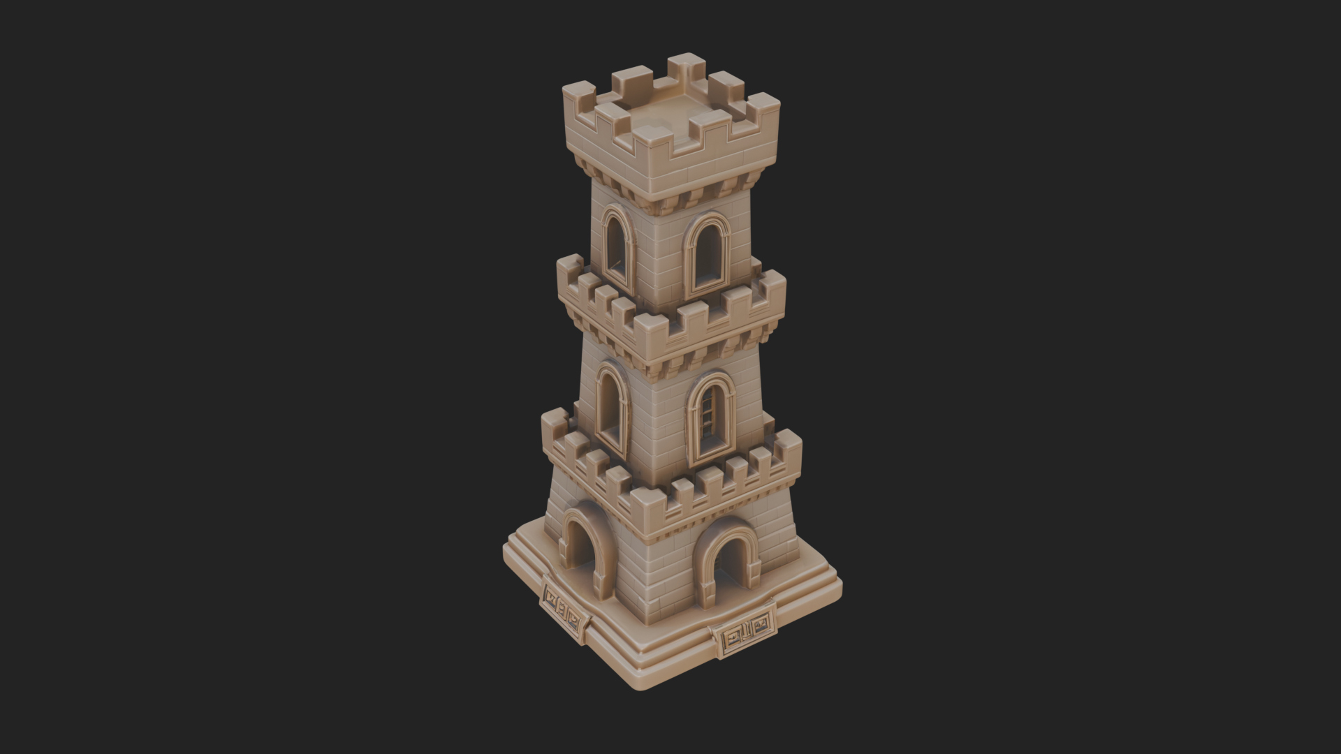 Castle Rook Chess Tower Design 39 3D Print Model 3D Model