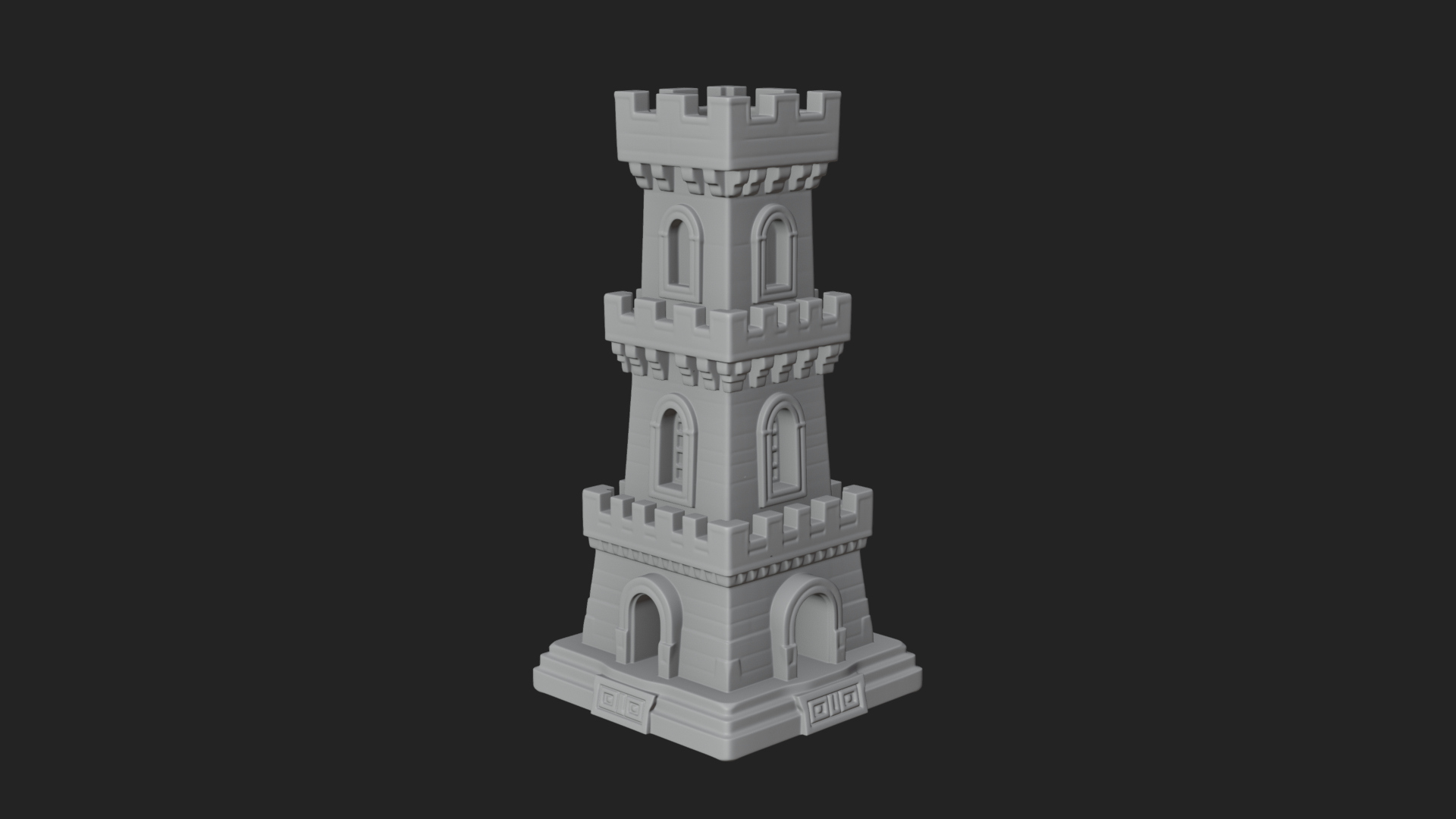 Castle Rook Chess Tower Design 39 3D Print Model 3D Model