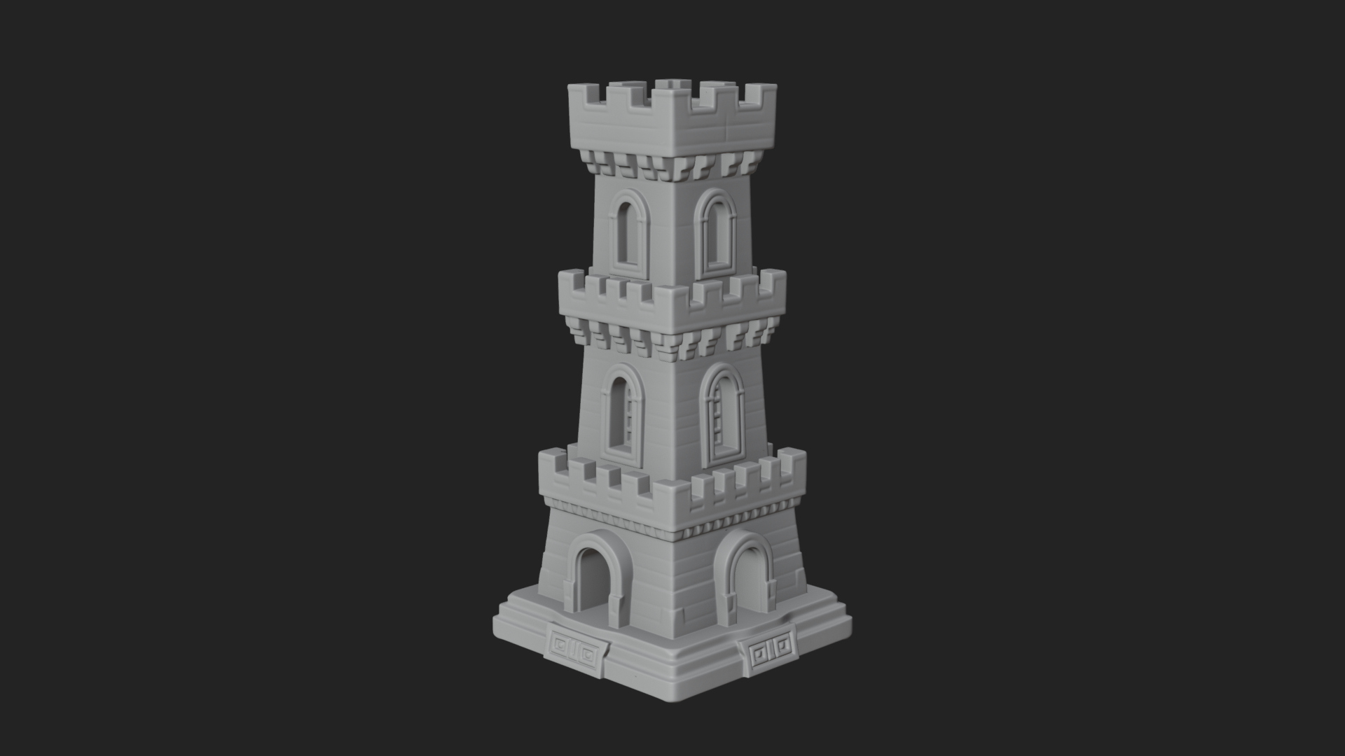 Castle Rook Chess Tower Design 39 3D Print Model 3D Model